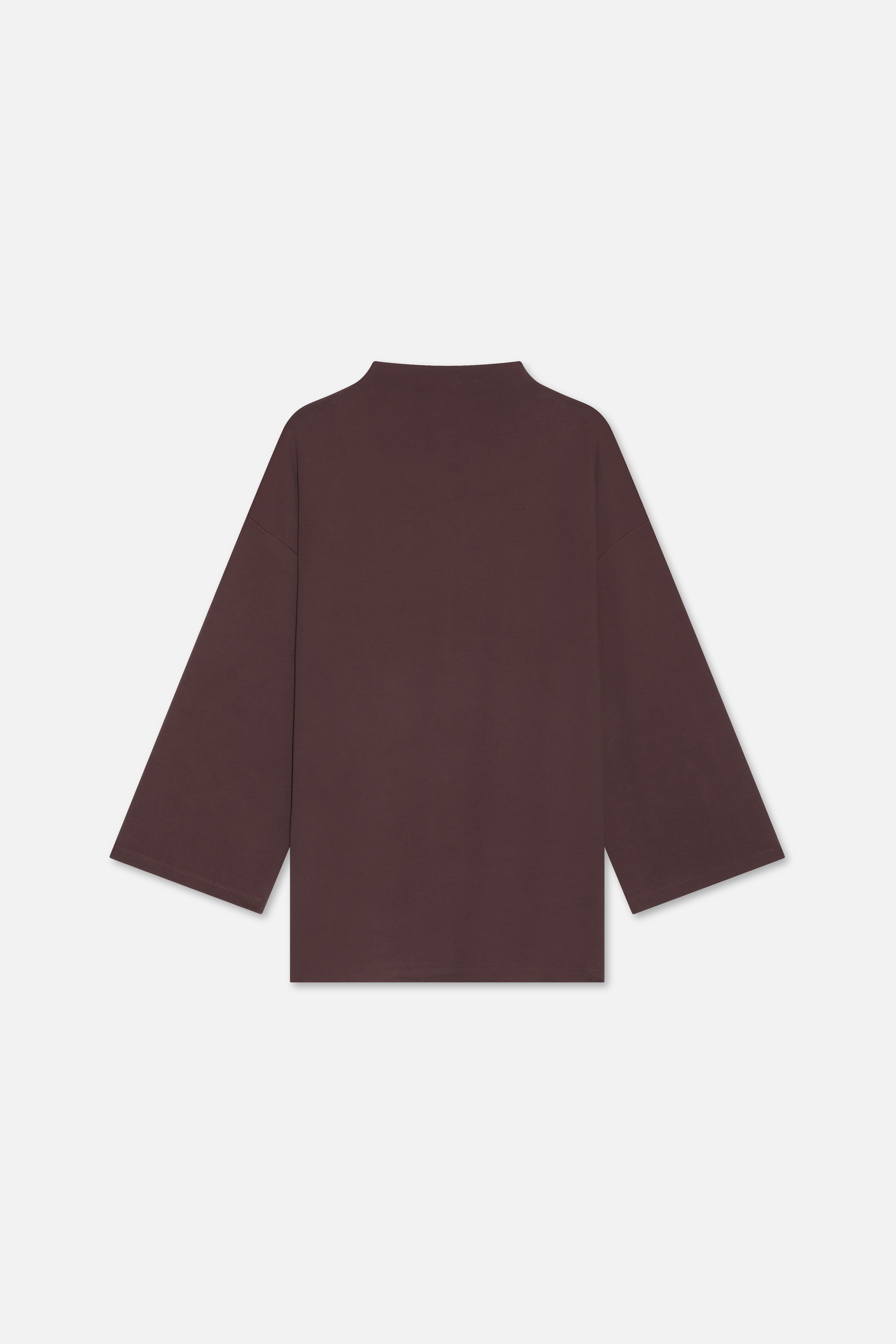 High Neck Tee | Dark Brown