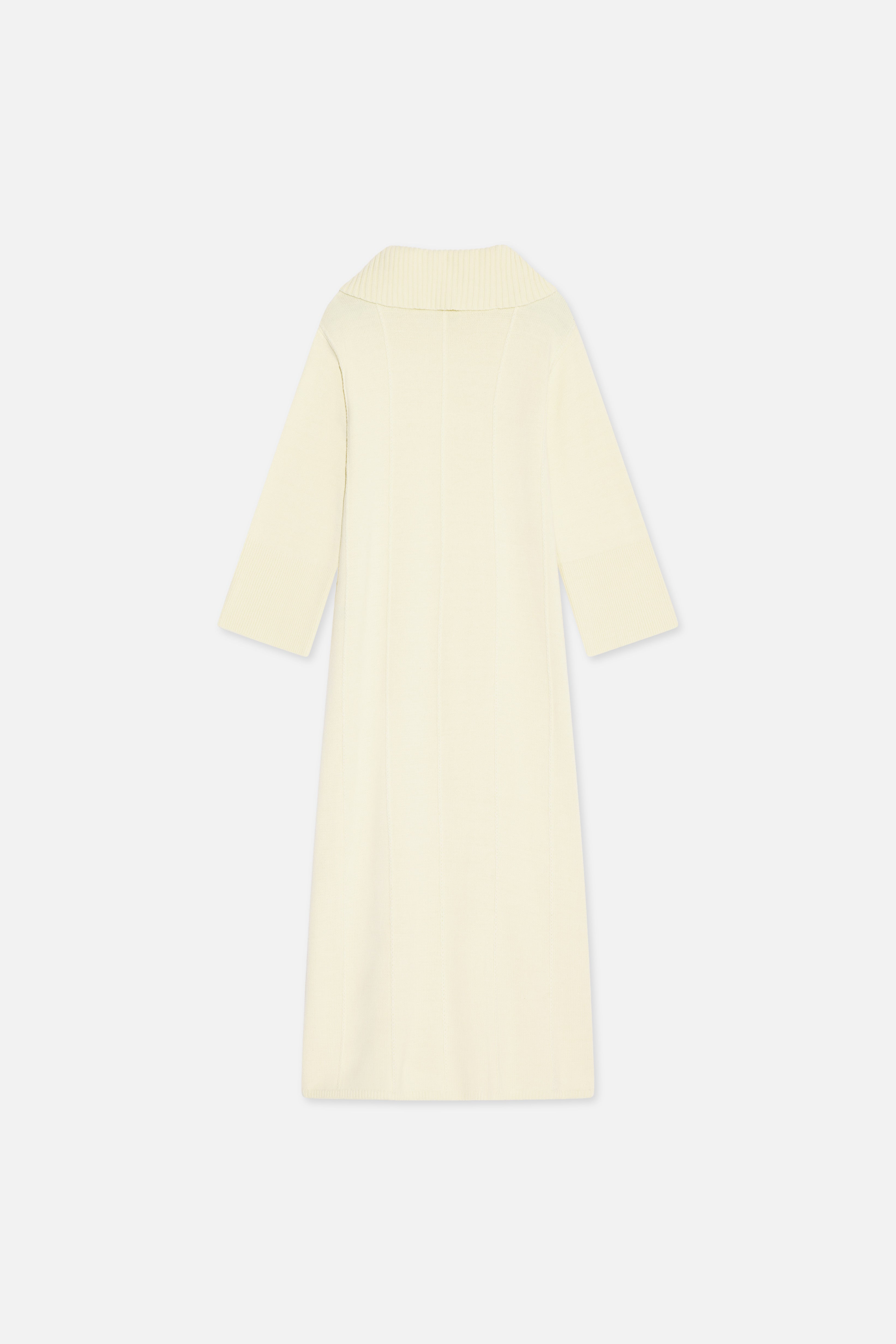 Knitted Collar Dress | Porcelain