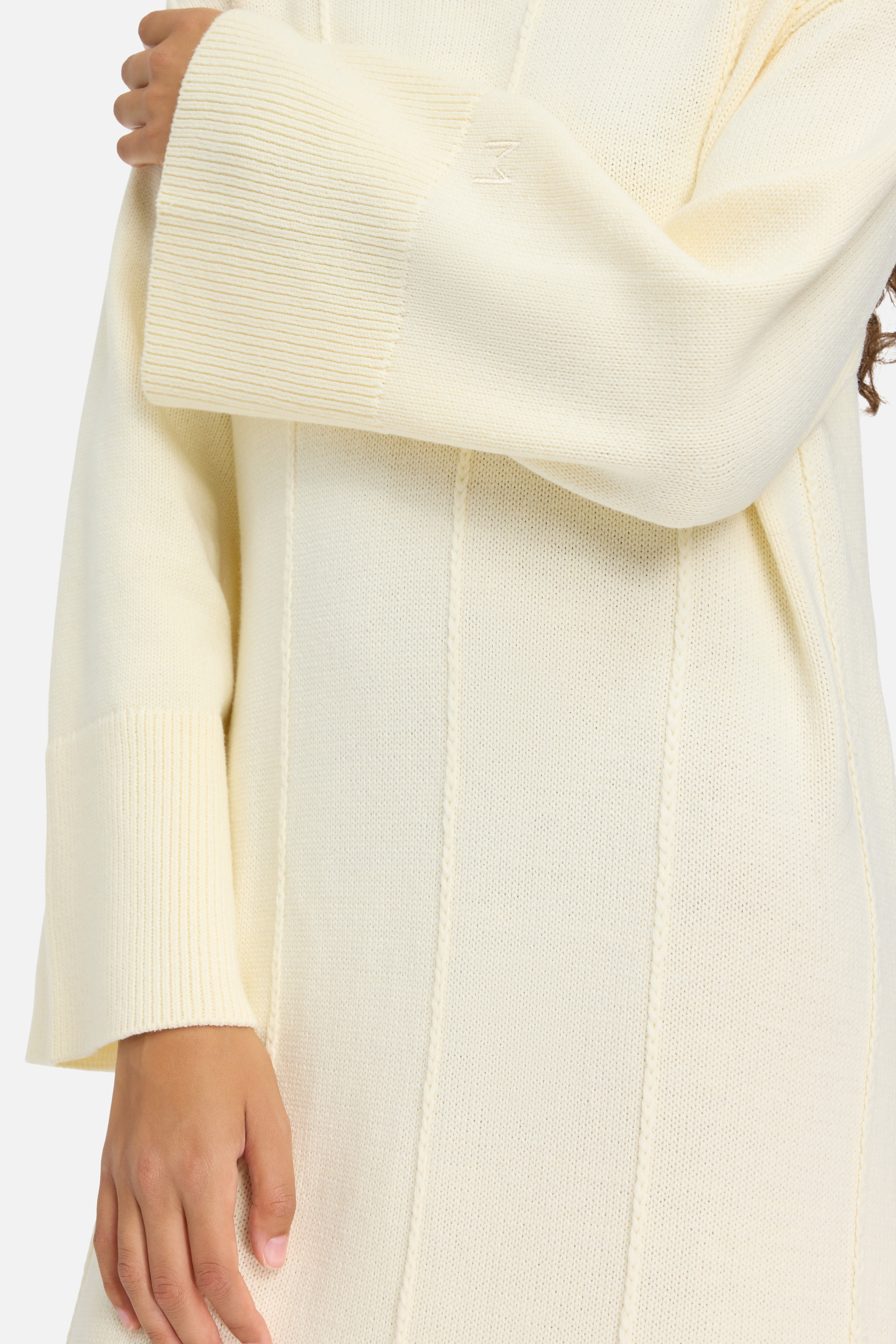 Knitted Collar Dress | Porcelain