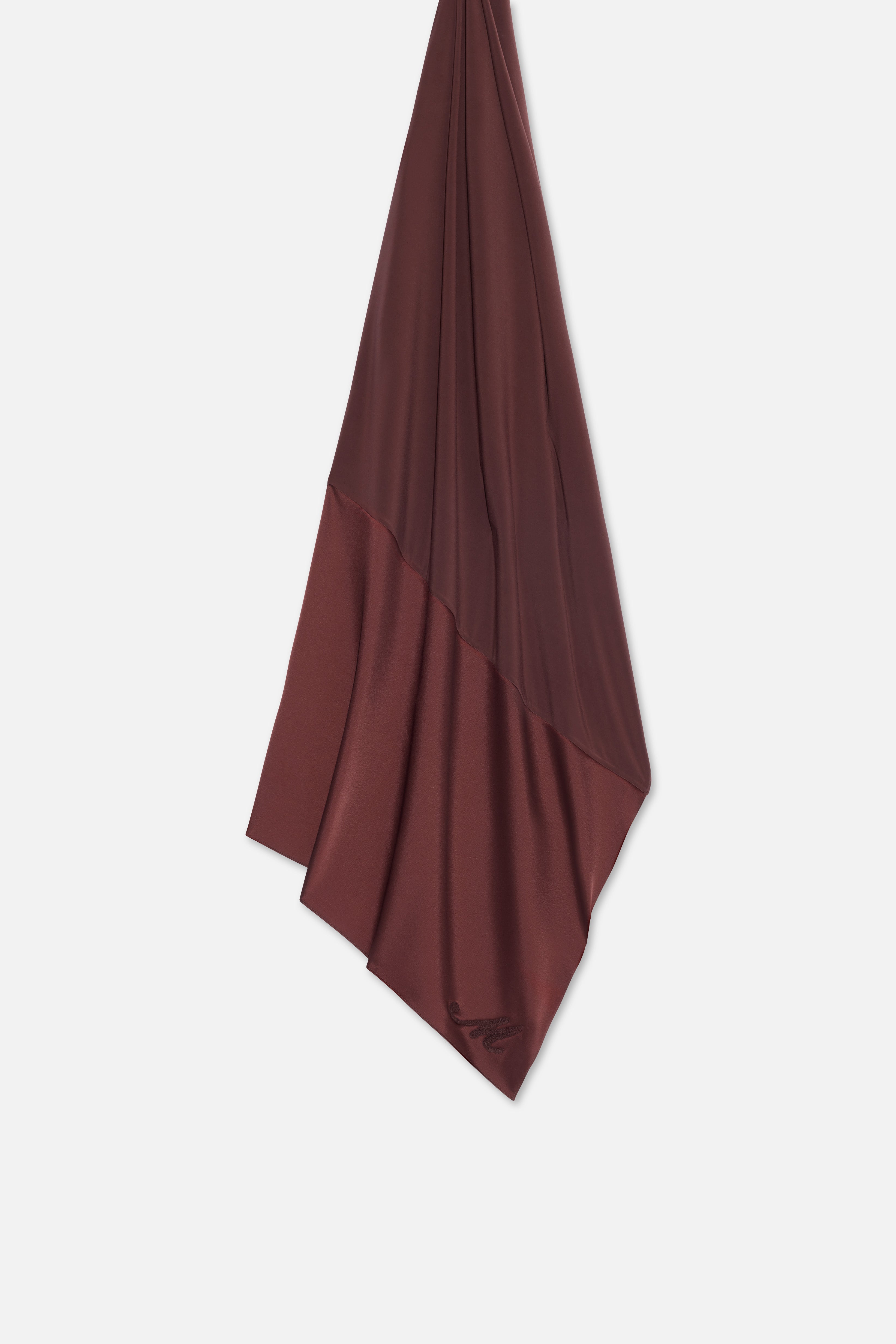 Logo Satin Edge Scarf Premium | Dark Cherry