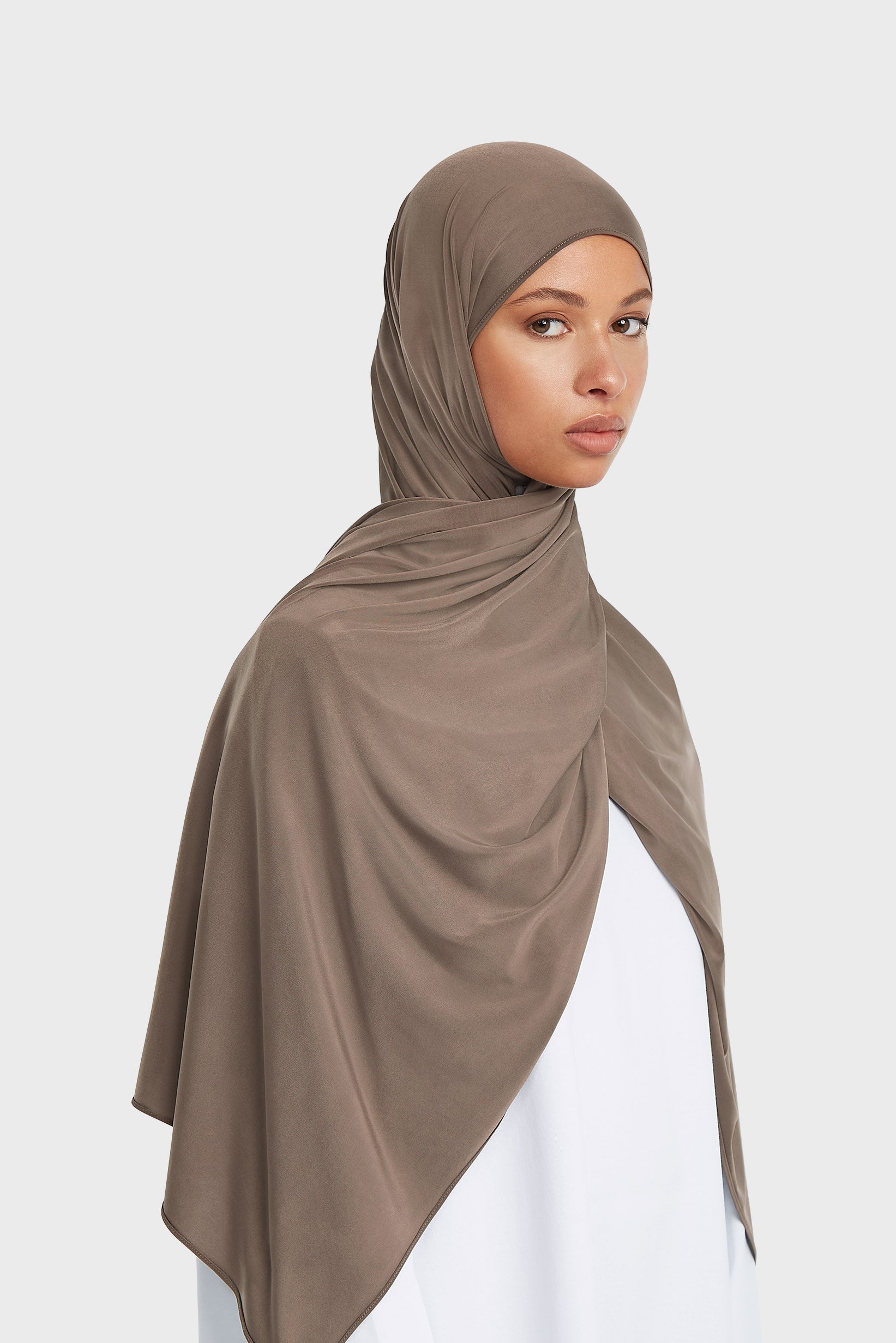 Liquid Jersey Scarf | Ash Brown