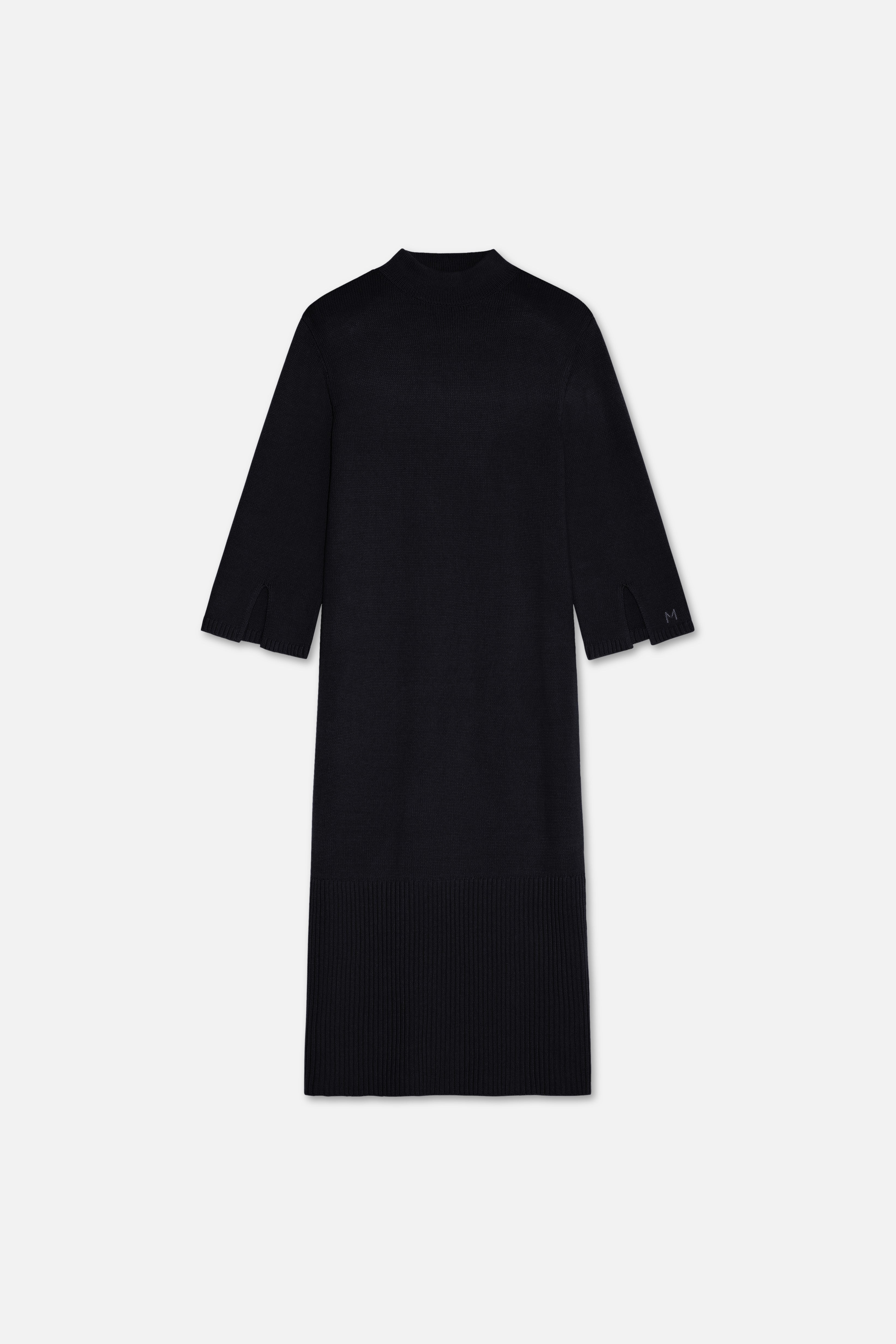 Ribbed Knit Dress | Black