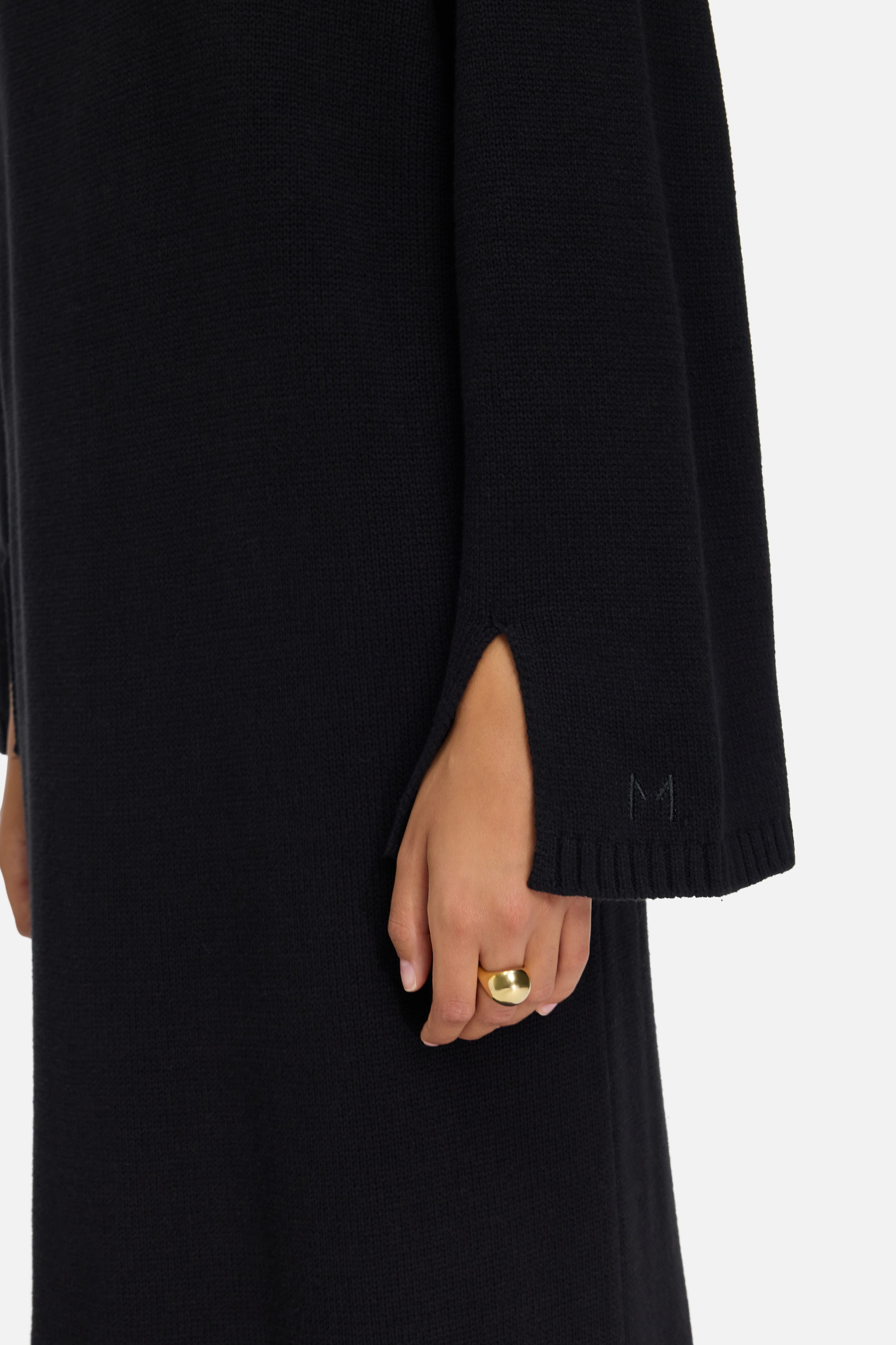 Ribbed Knit Dress | Black