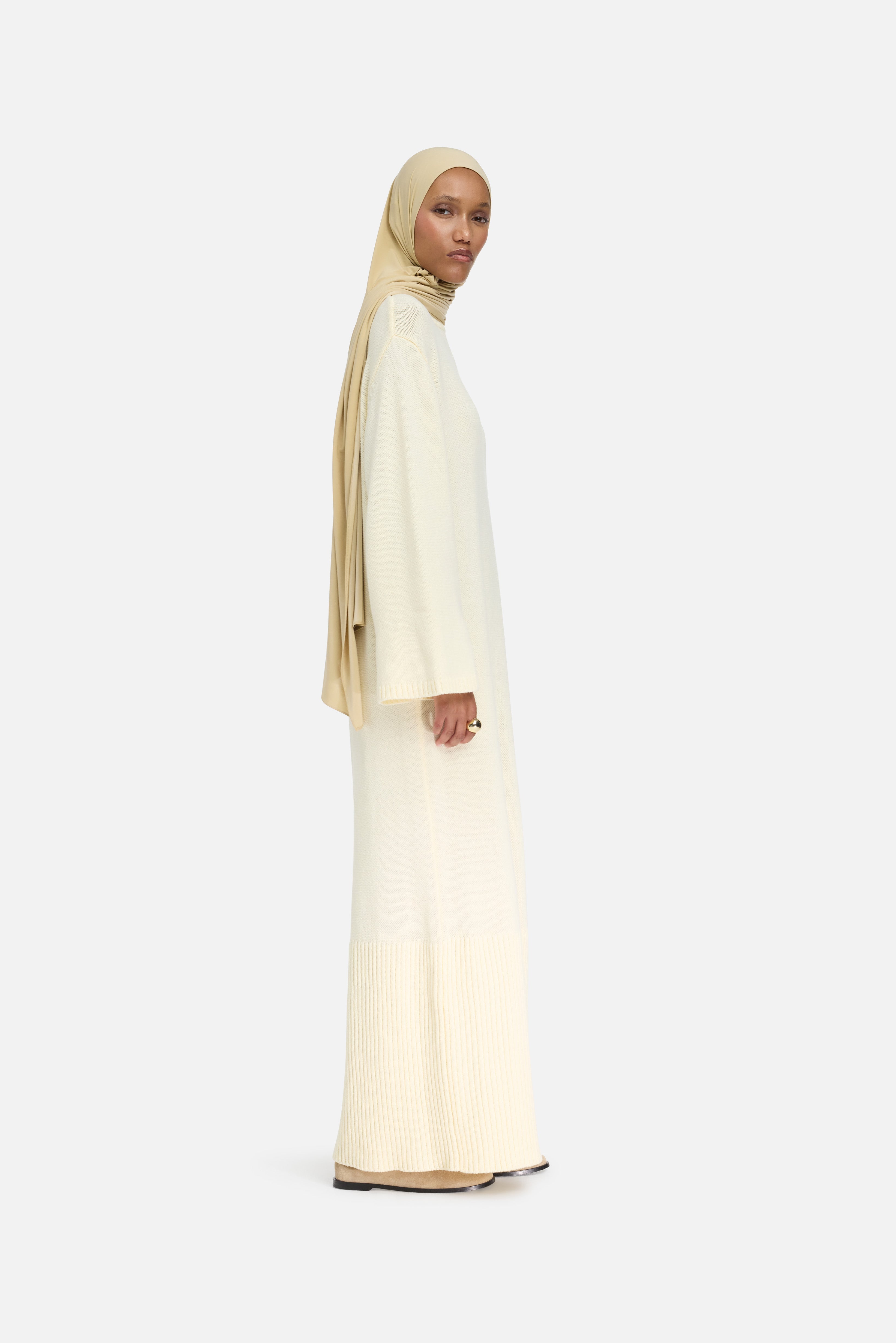 Ribbed Knit Dress | Porcelain