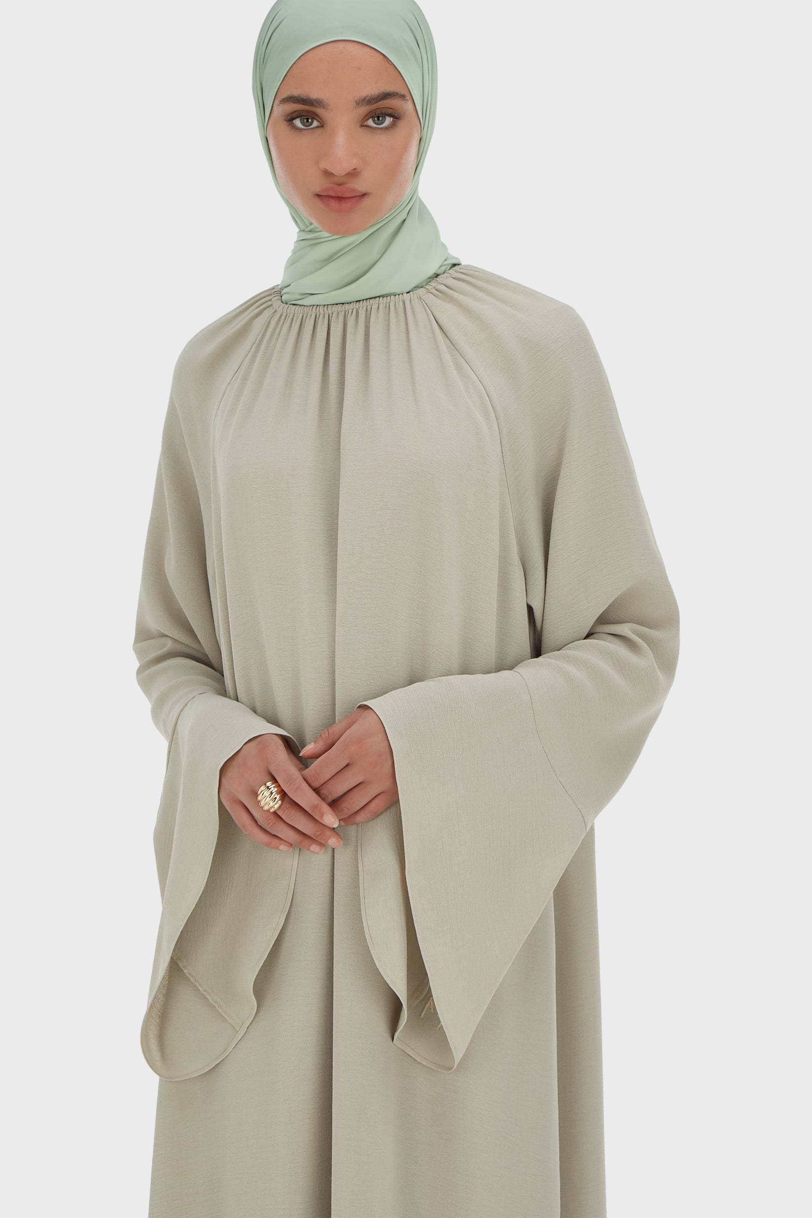 Crepe Dress | Moss Gray