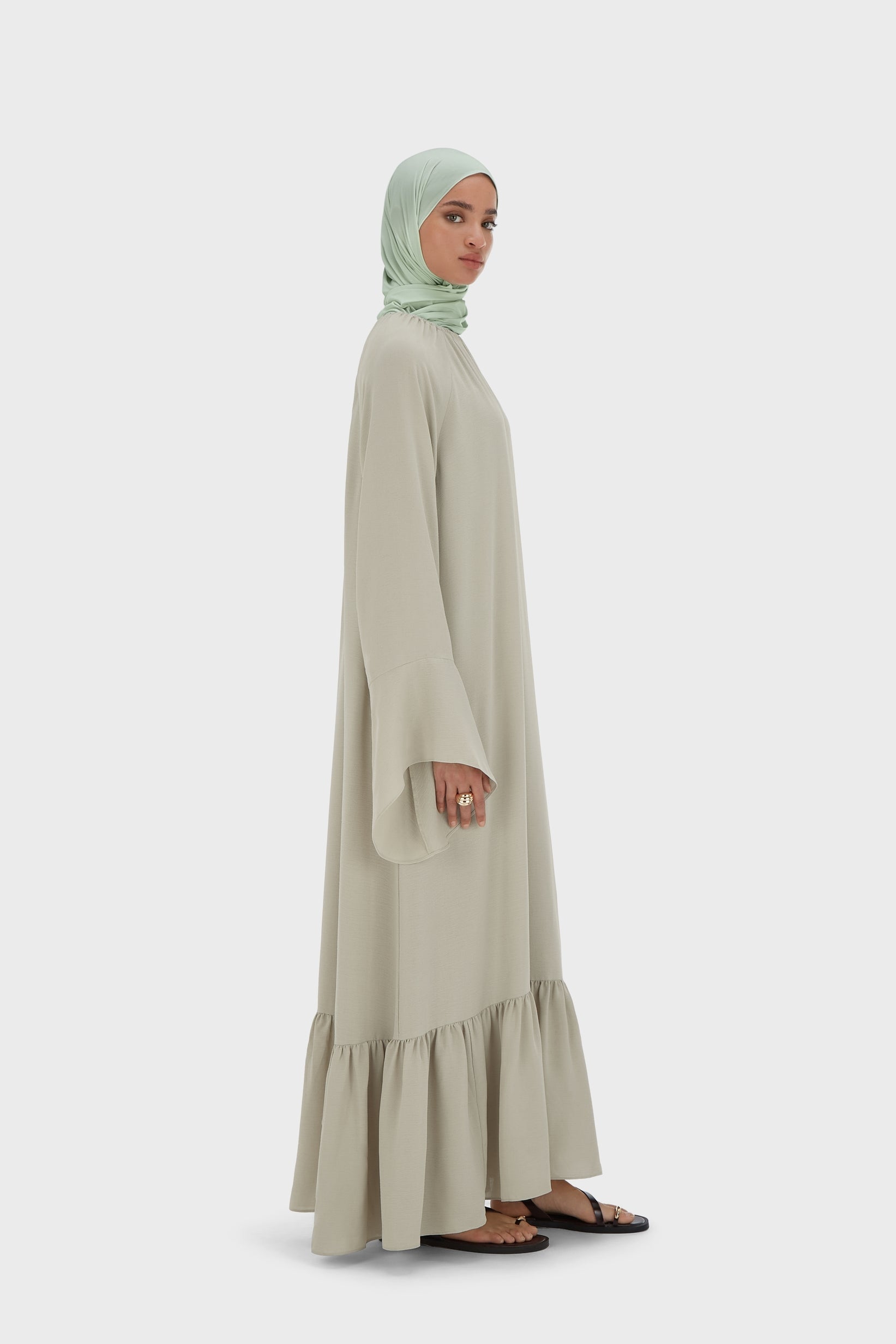 Crepe Dress | Moss Gray