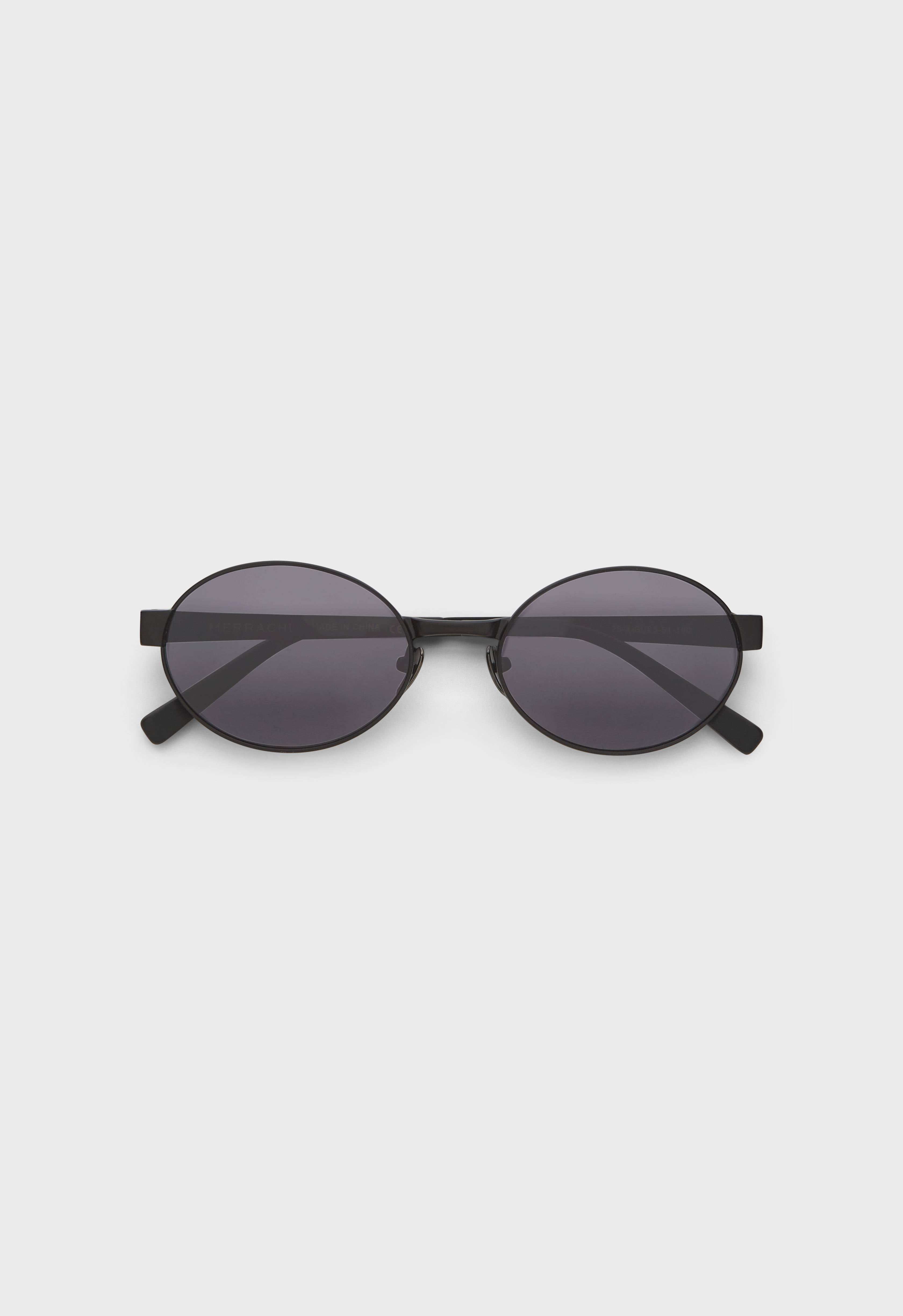 Oval Framed Sunglasses | Black