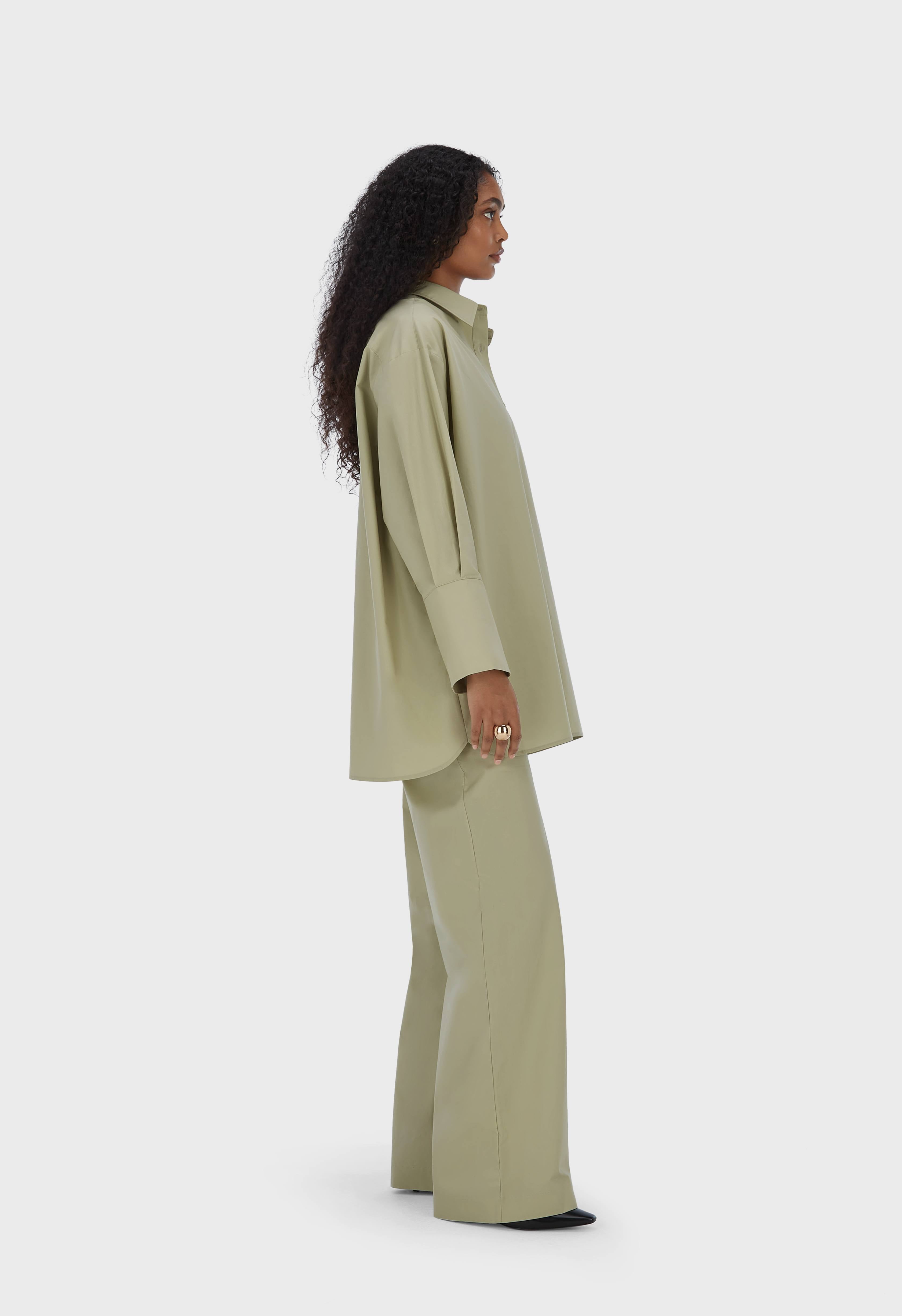 Poplin Pants | Moss Gray