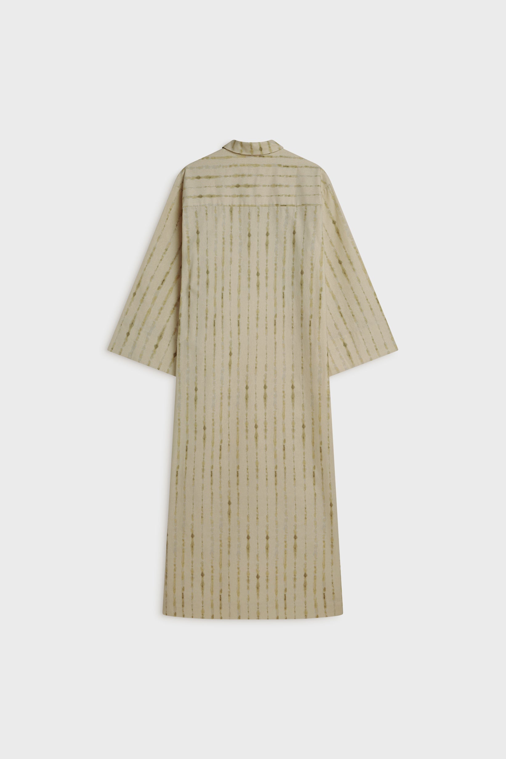 Shibori Kaftan Dress | Soft Khaki