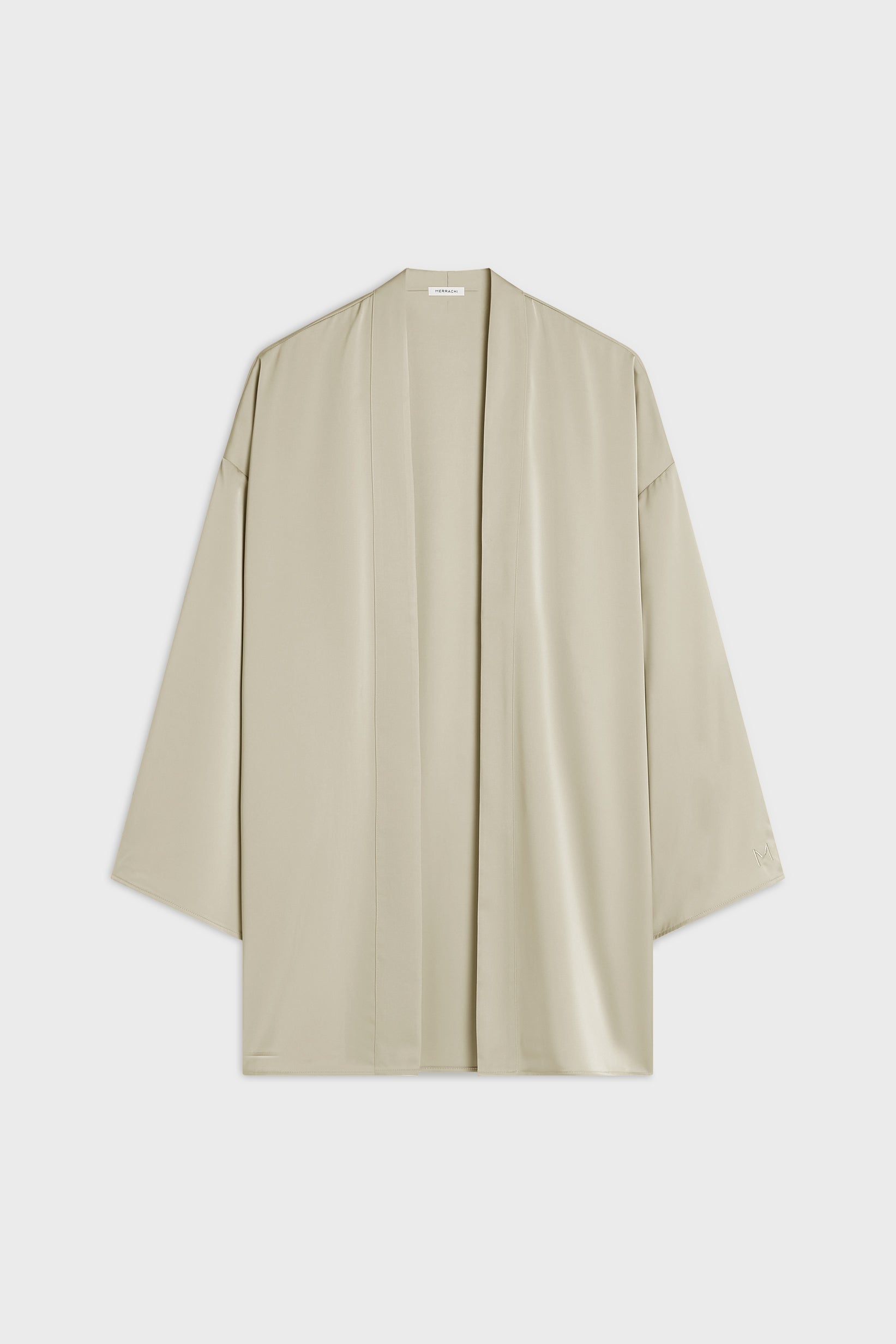 Short Satin Abaya | Moss Gray