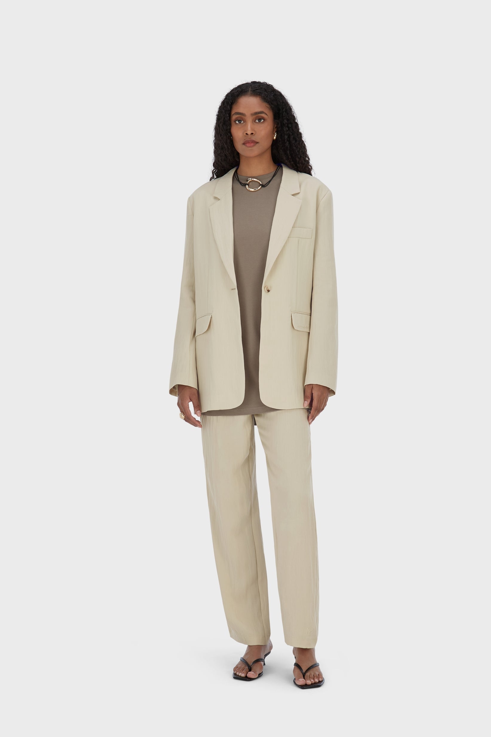 Structured Tailored Pants | Sand
