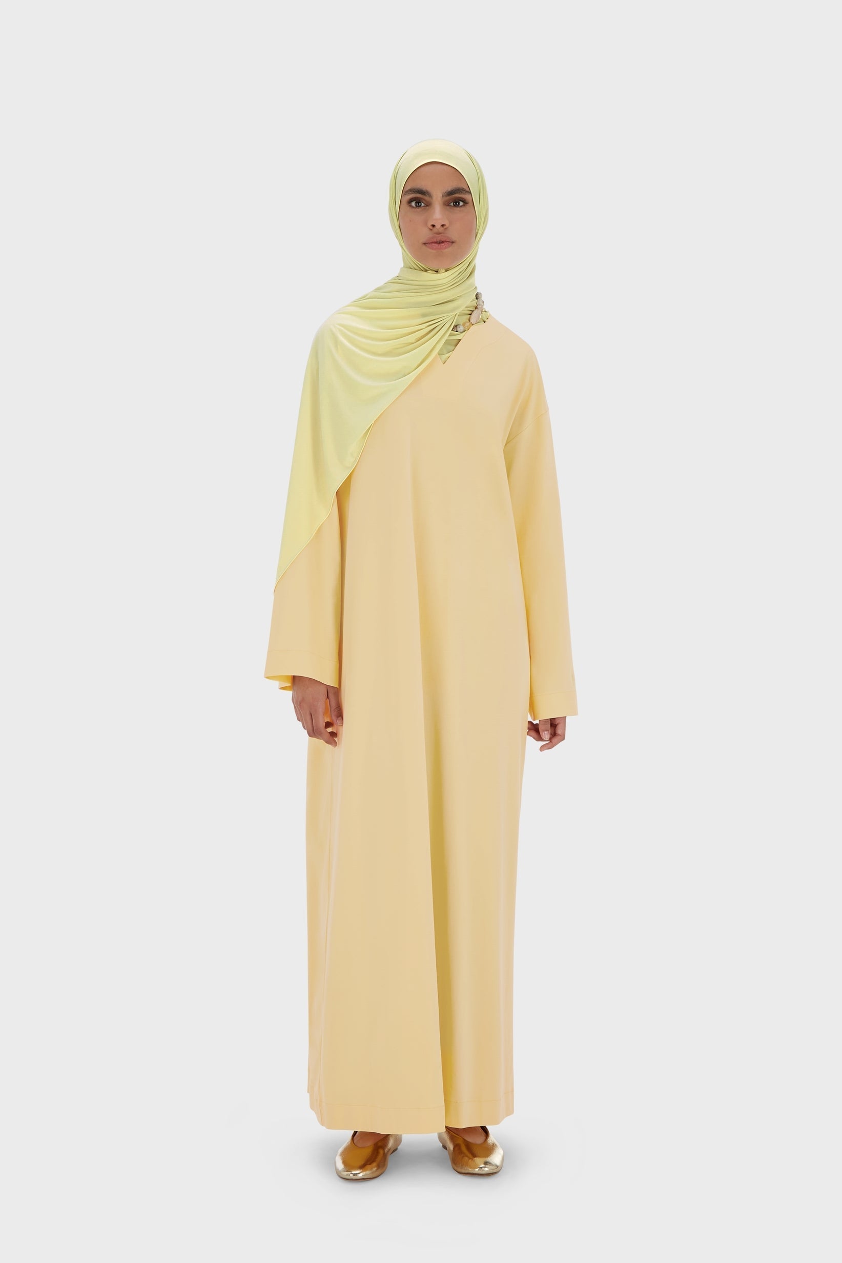 Summer Jersey Kaftan Dress | Sunset Yellow