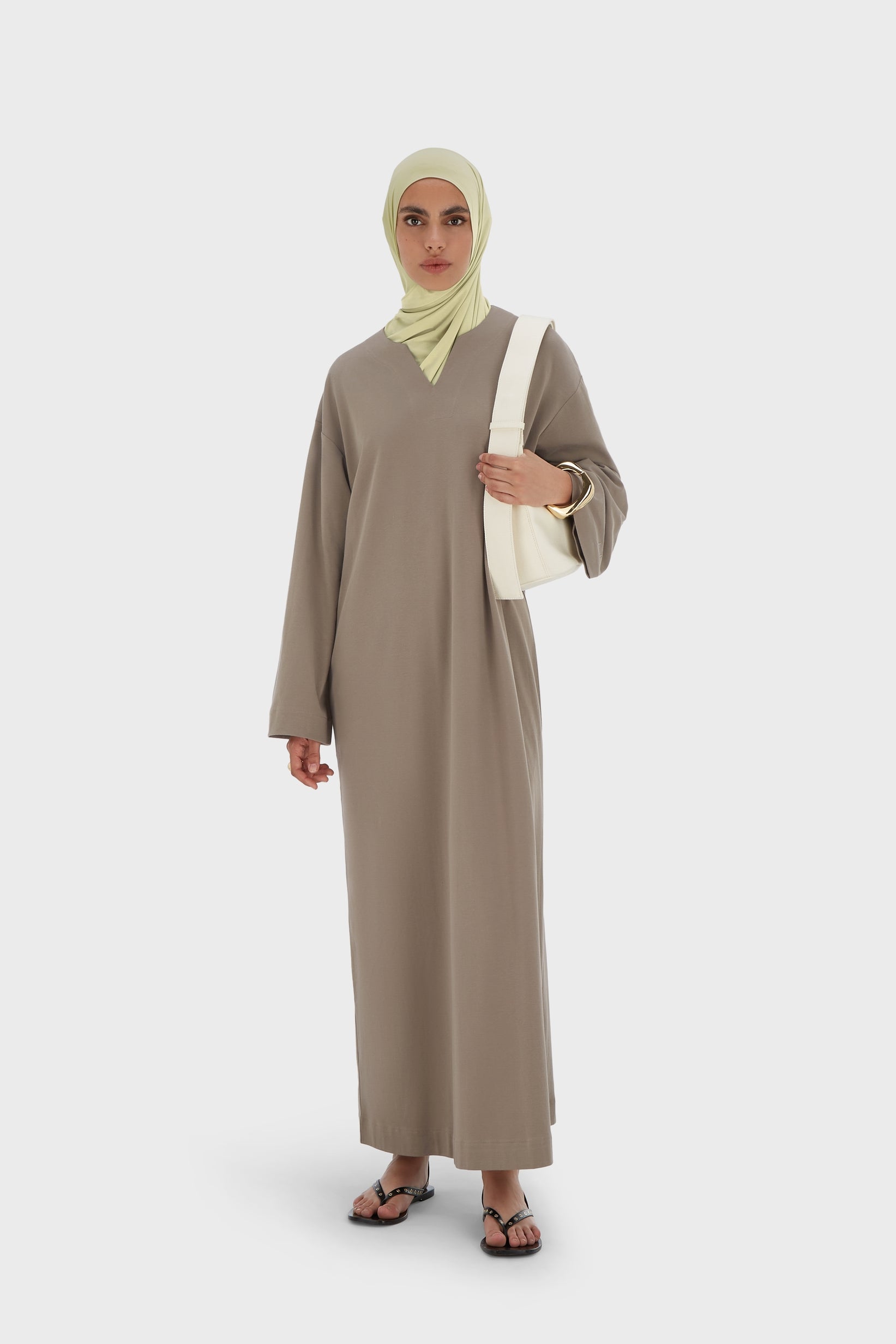 Summer Jersey Kaftan Dress | Taupe