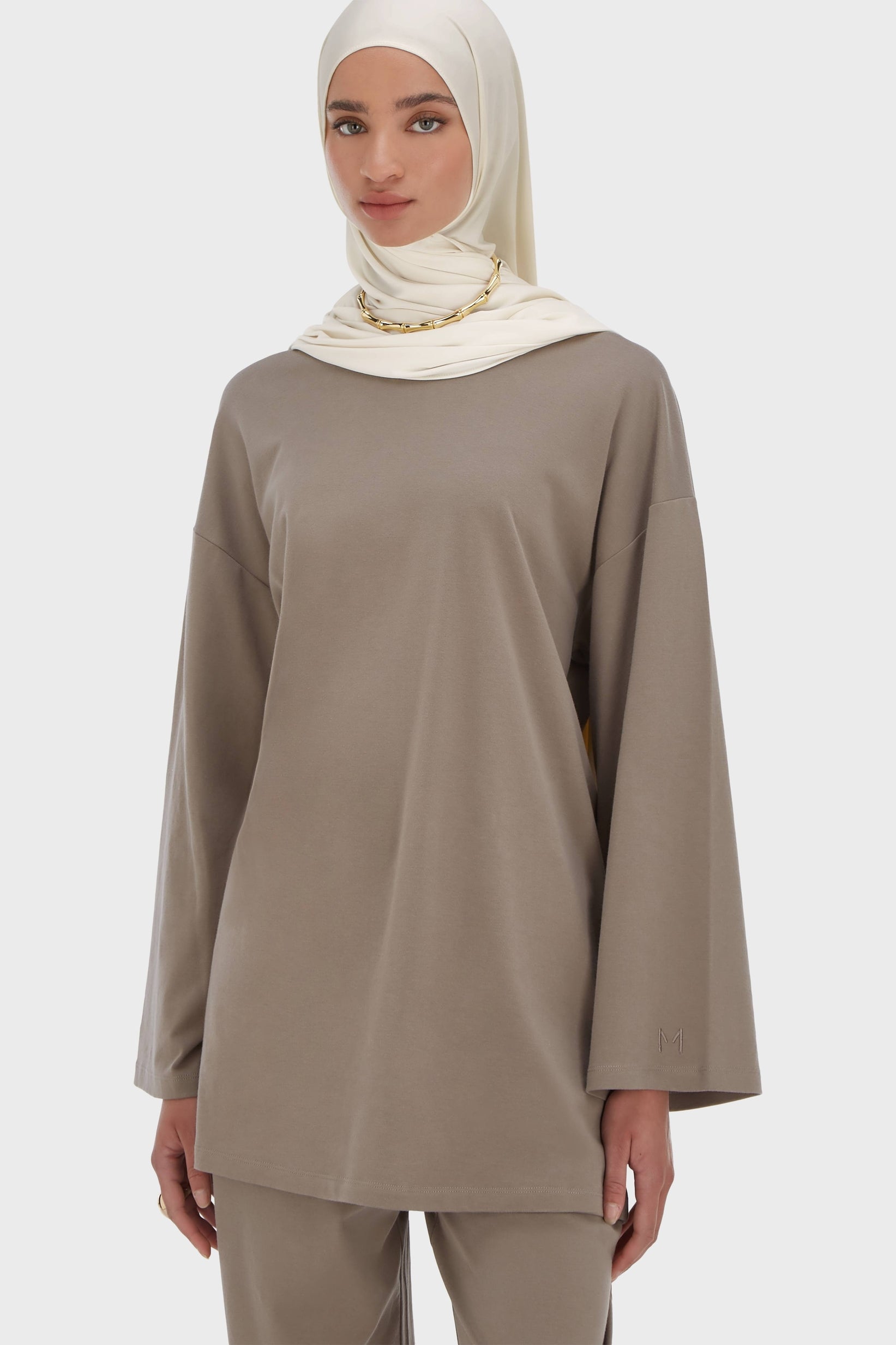 Summer Jersey Top | Taupe