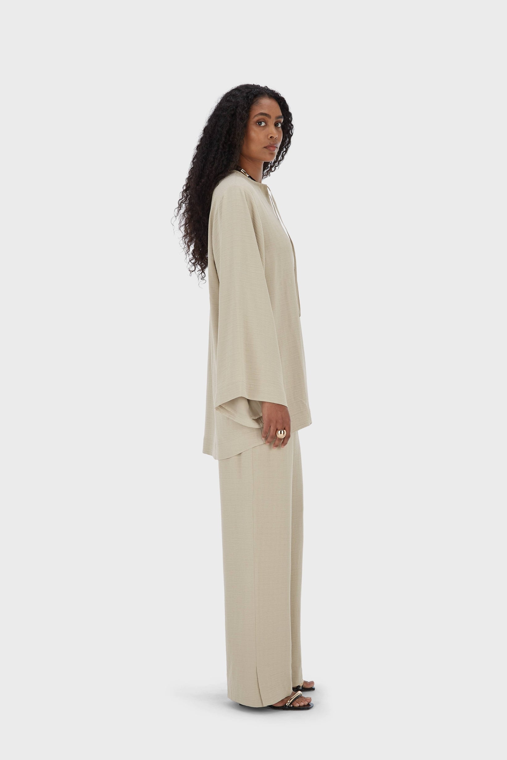 Summer Stripe Pants | Moss Gray