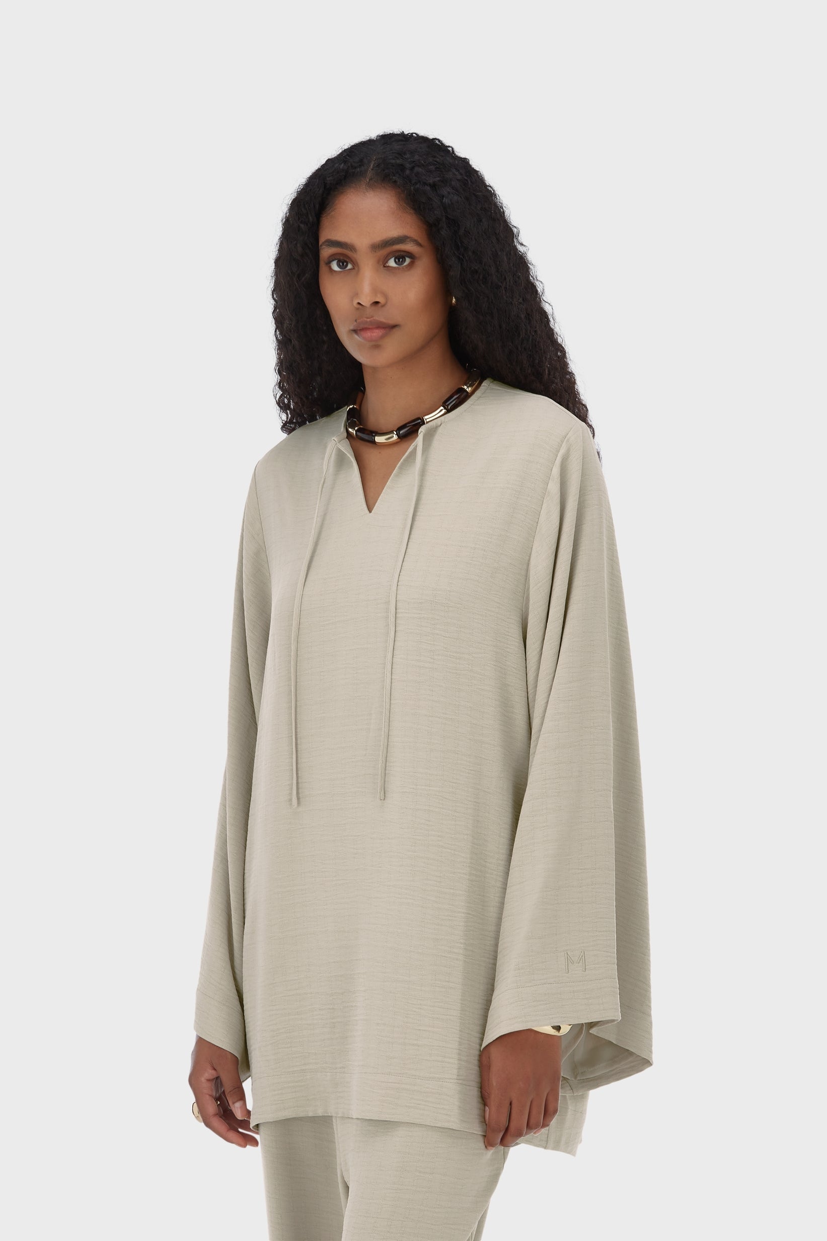 Summer Stripe Top | Moss Gray