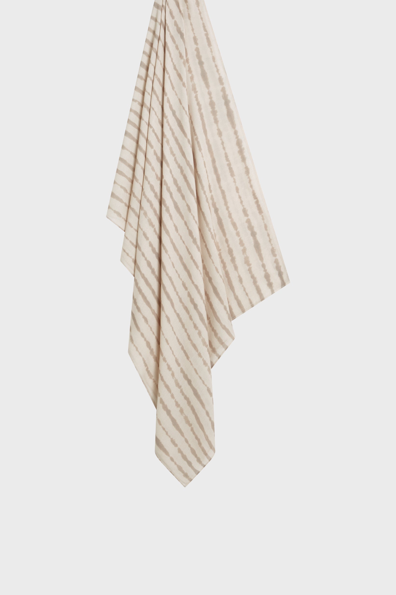Weightless Woven Scarf | Soft Khaki Shibori Print
