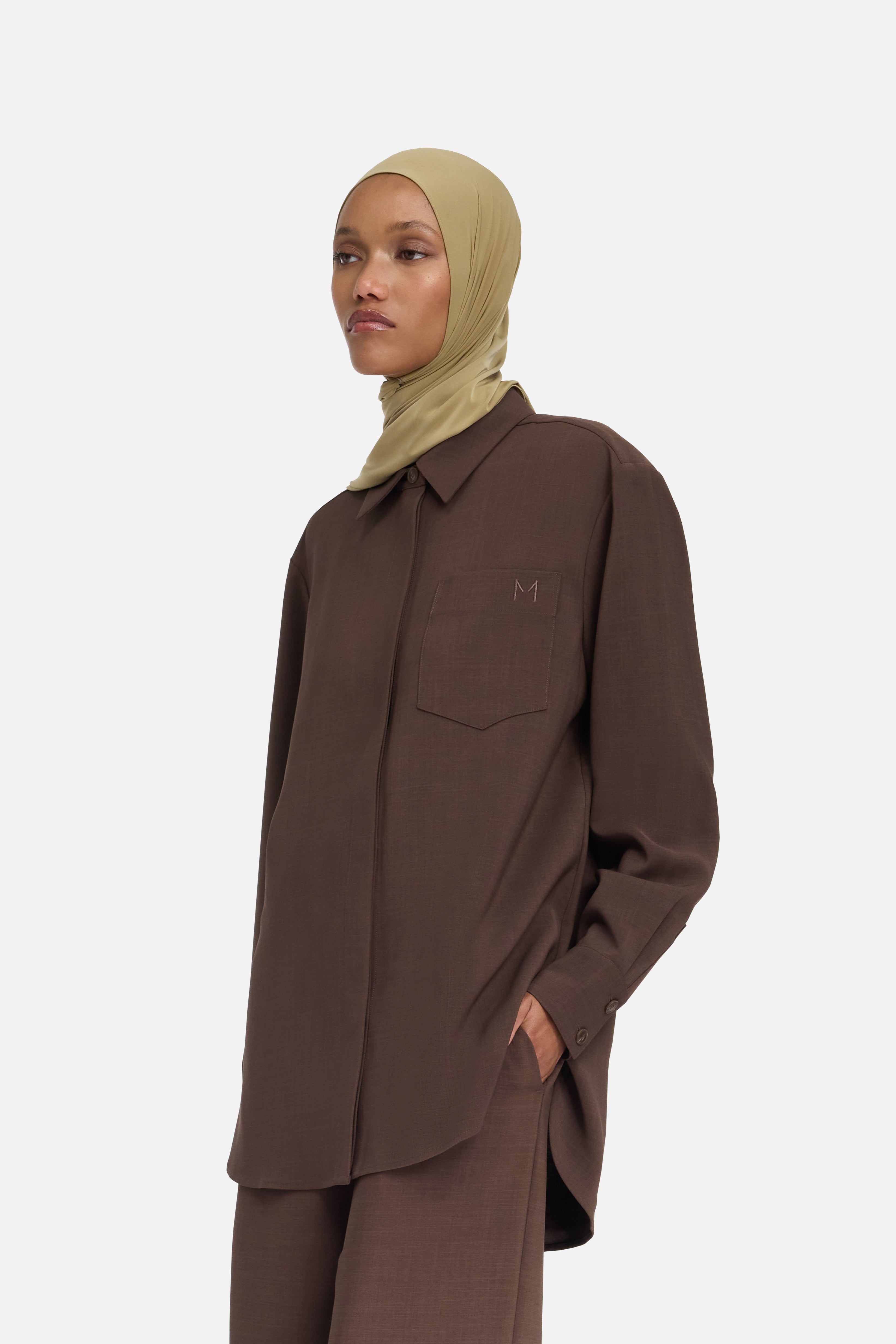 Straight Shirt | Dark Brown