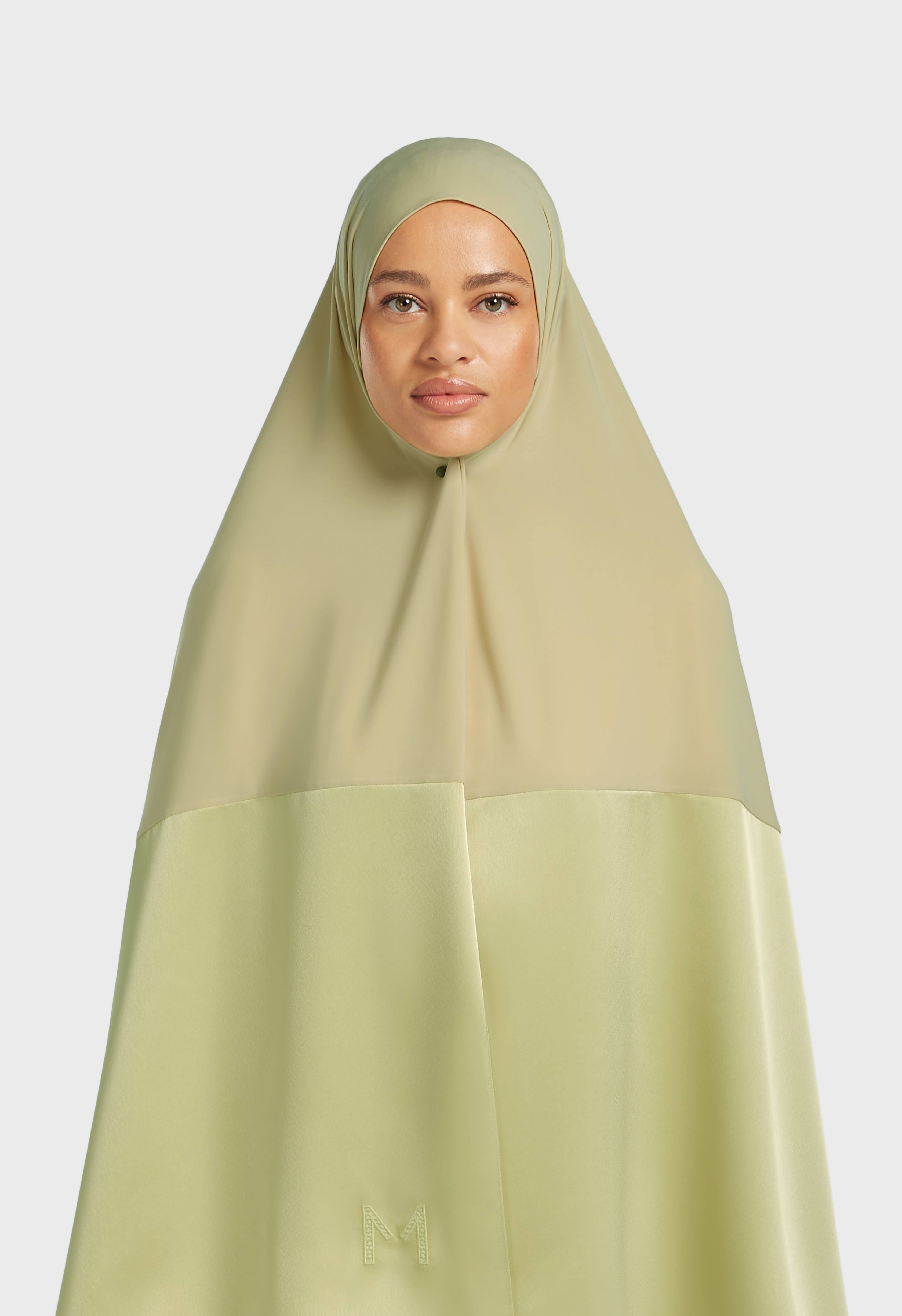 Structured Satin Edge Scarf | Soft Khaki