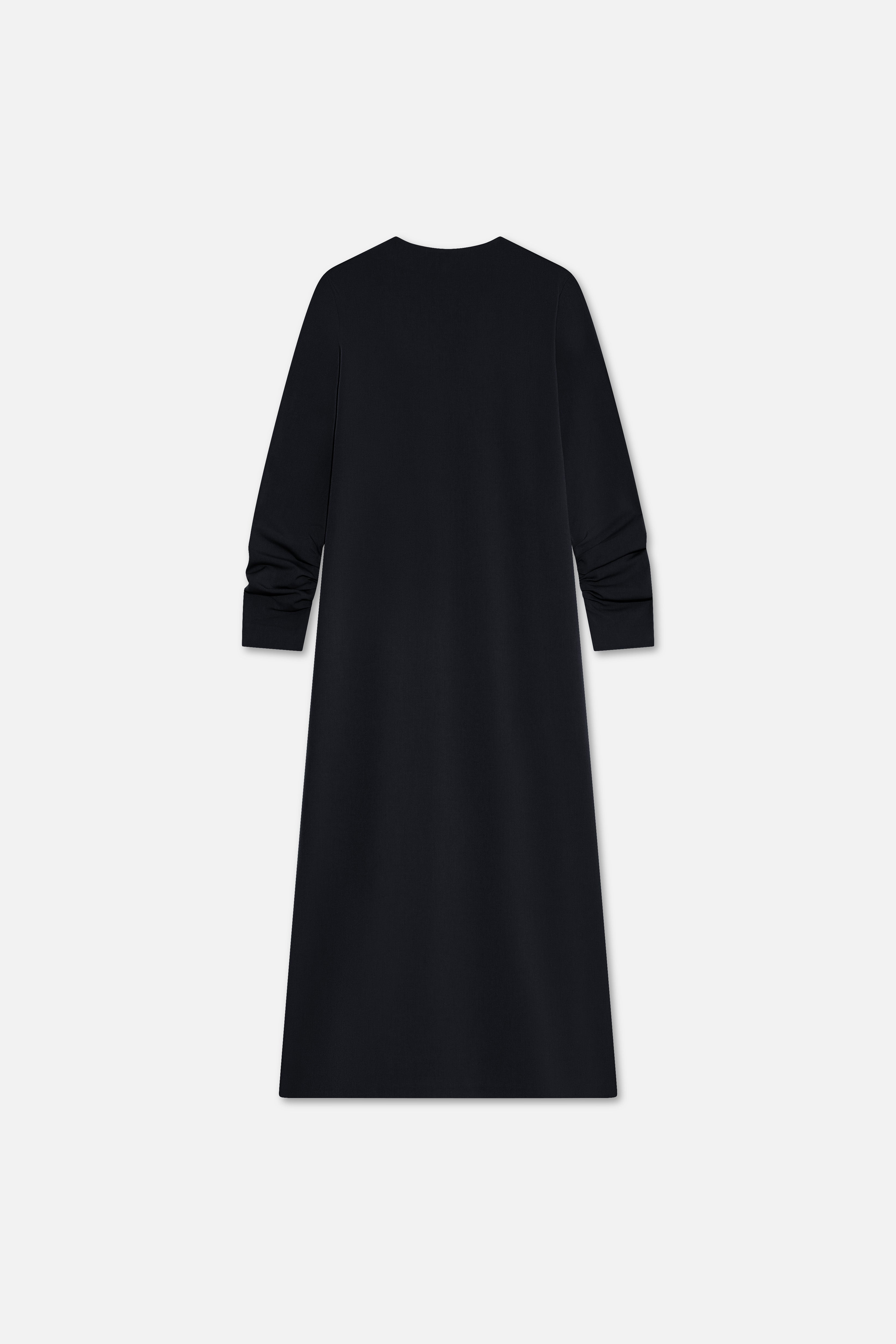 Tailored V-Neck Dress | Black