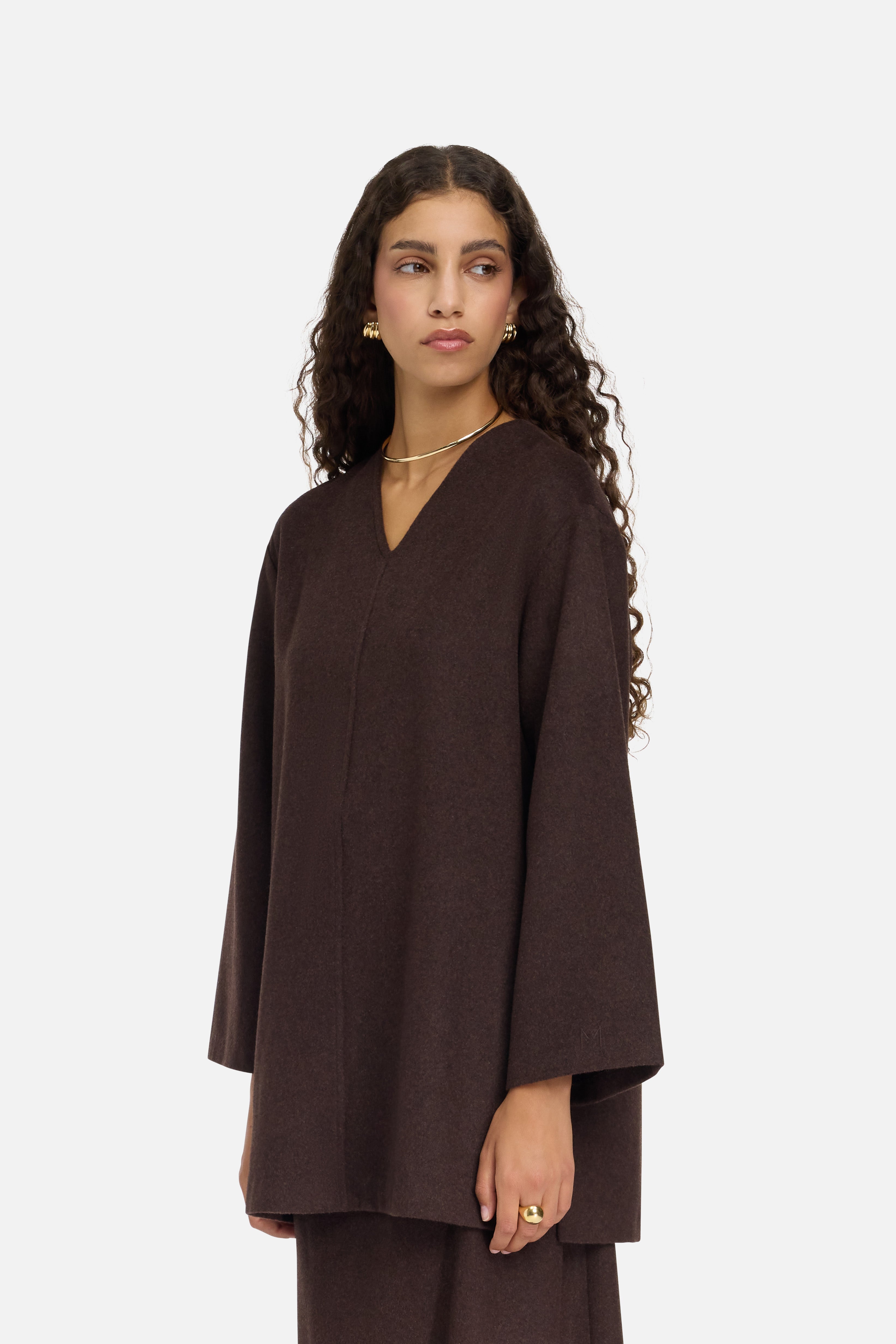 Wool Blend Sweater | Dark Brown