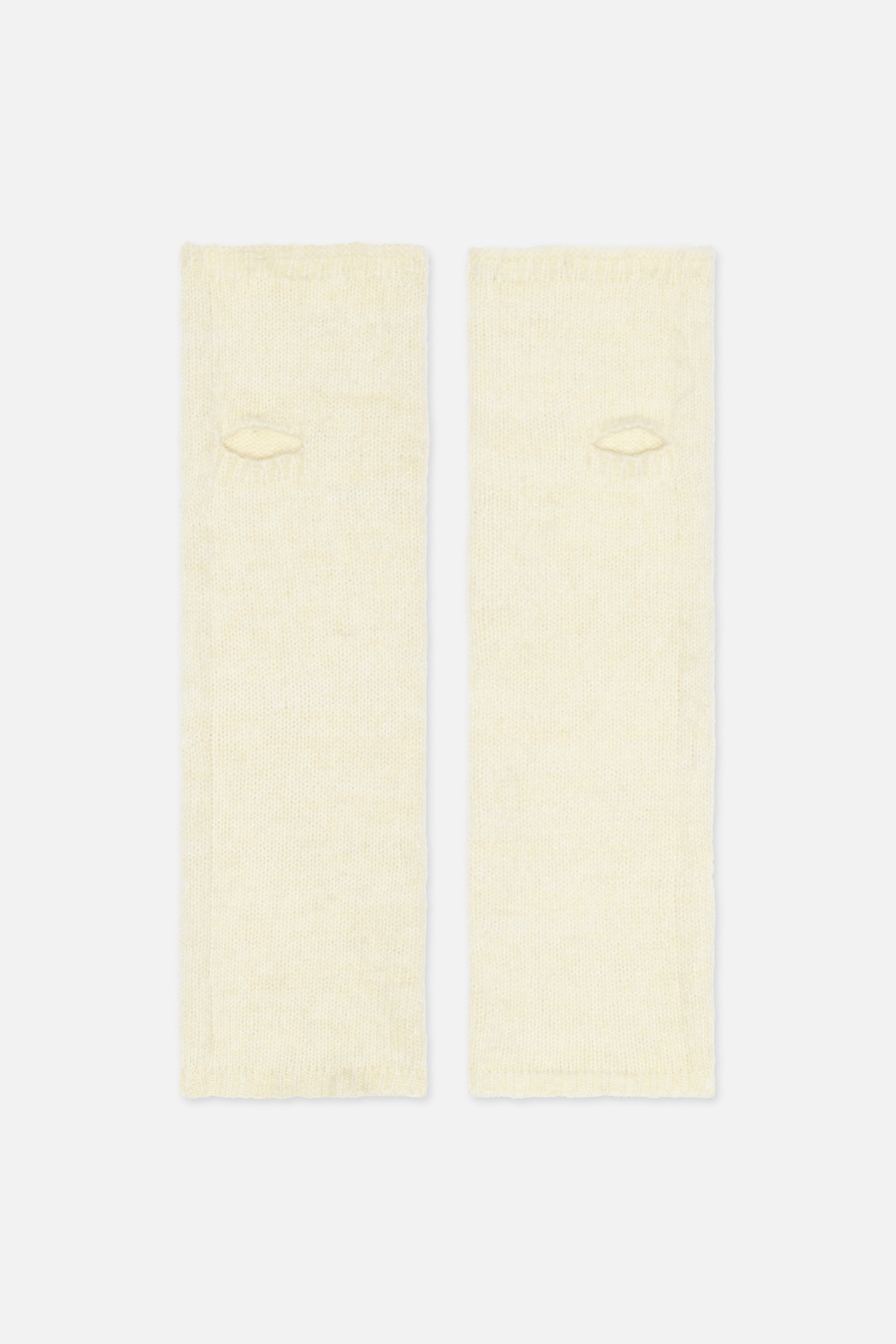 Brushed Knit Gloves | Cloud White