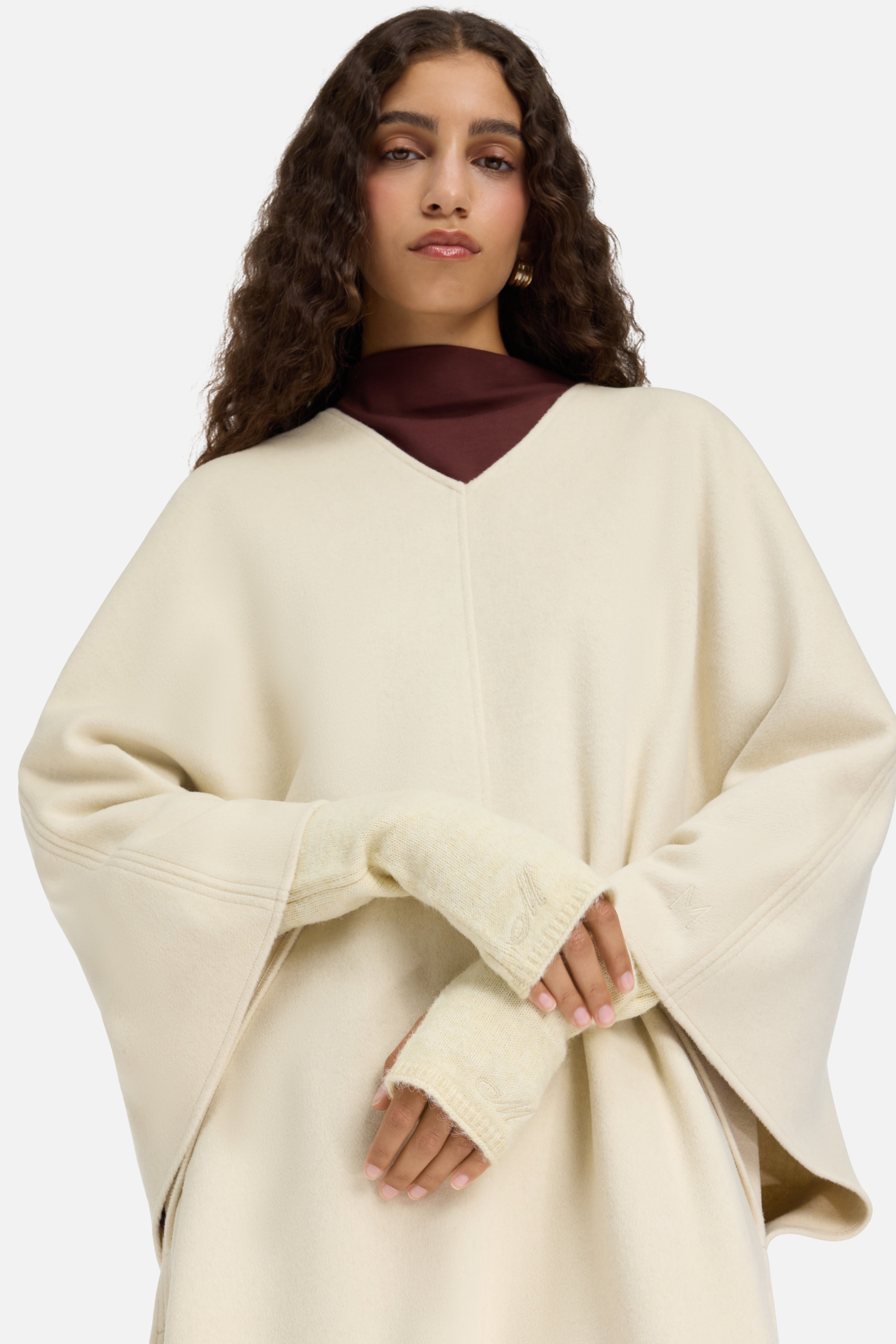 Brushed Knit Gloves | Cloud White