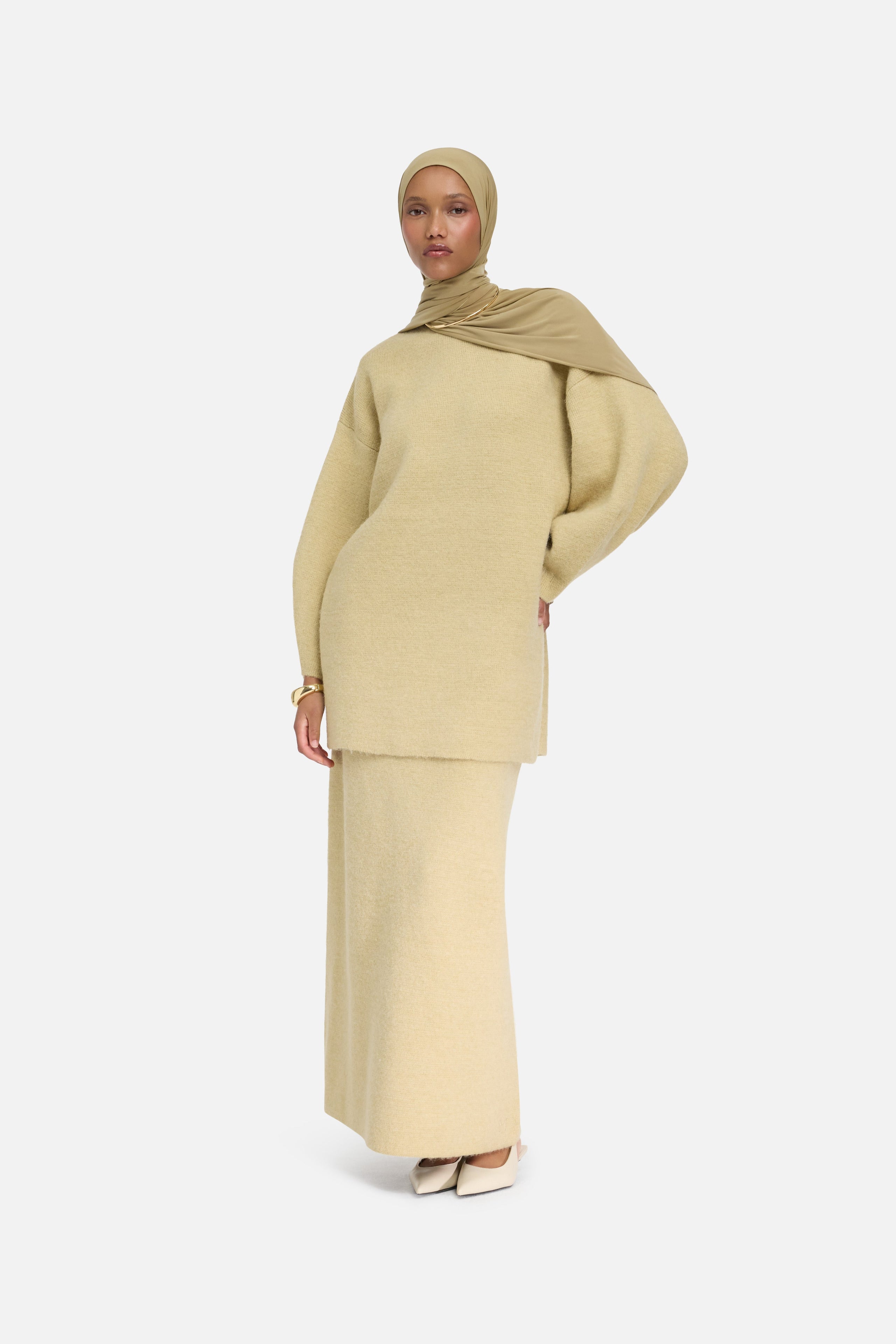 Brushed Knit Skirt | Desert Clay