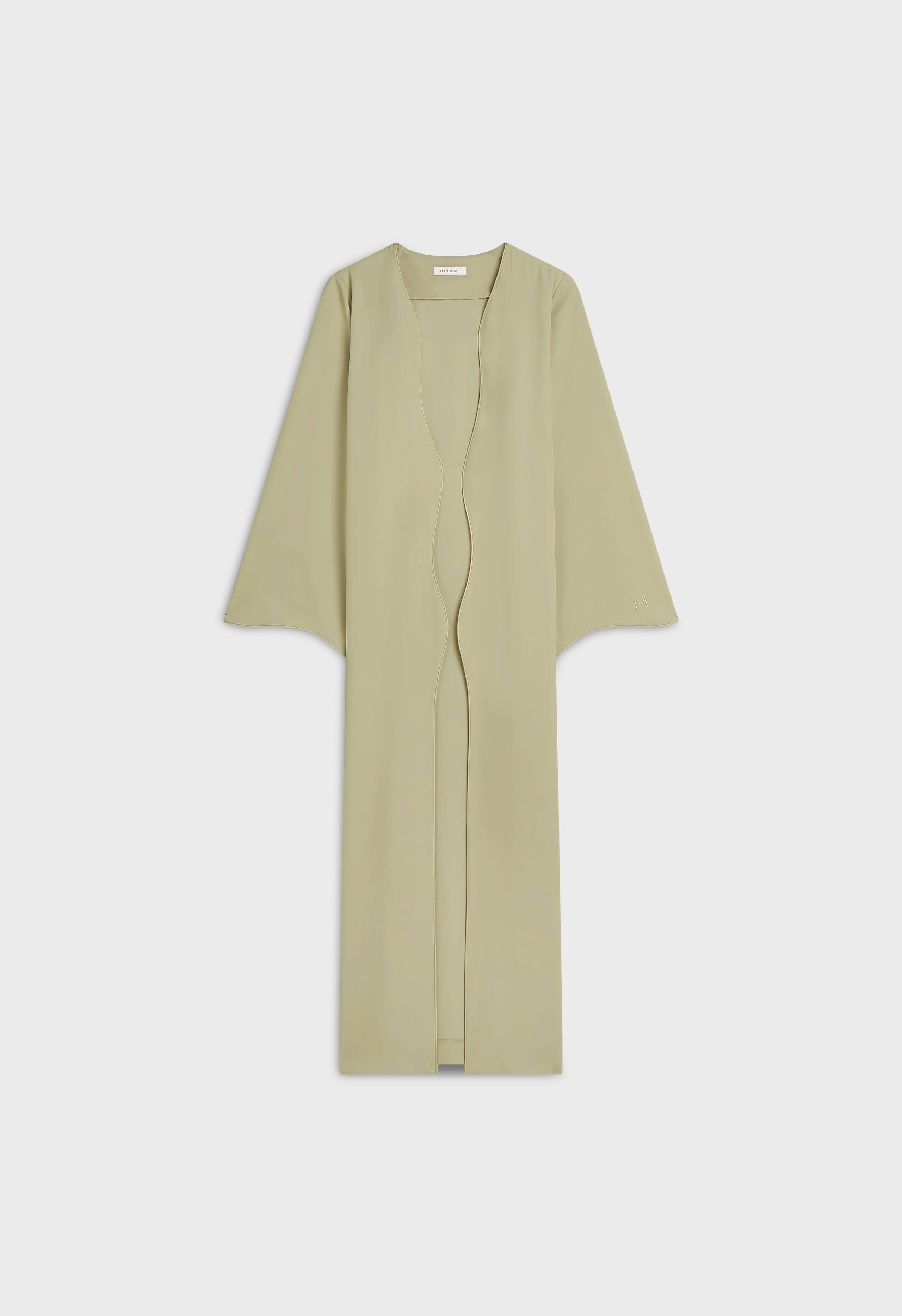Curved Edge Abaya | Dry Basil