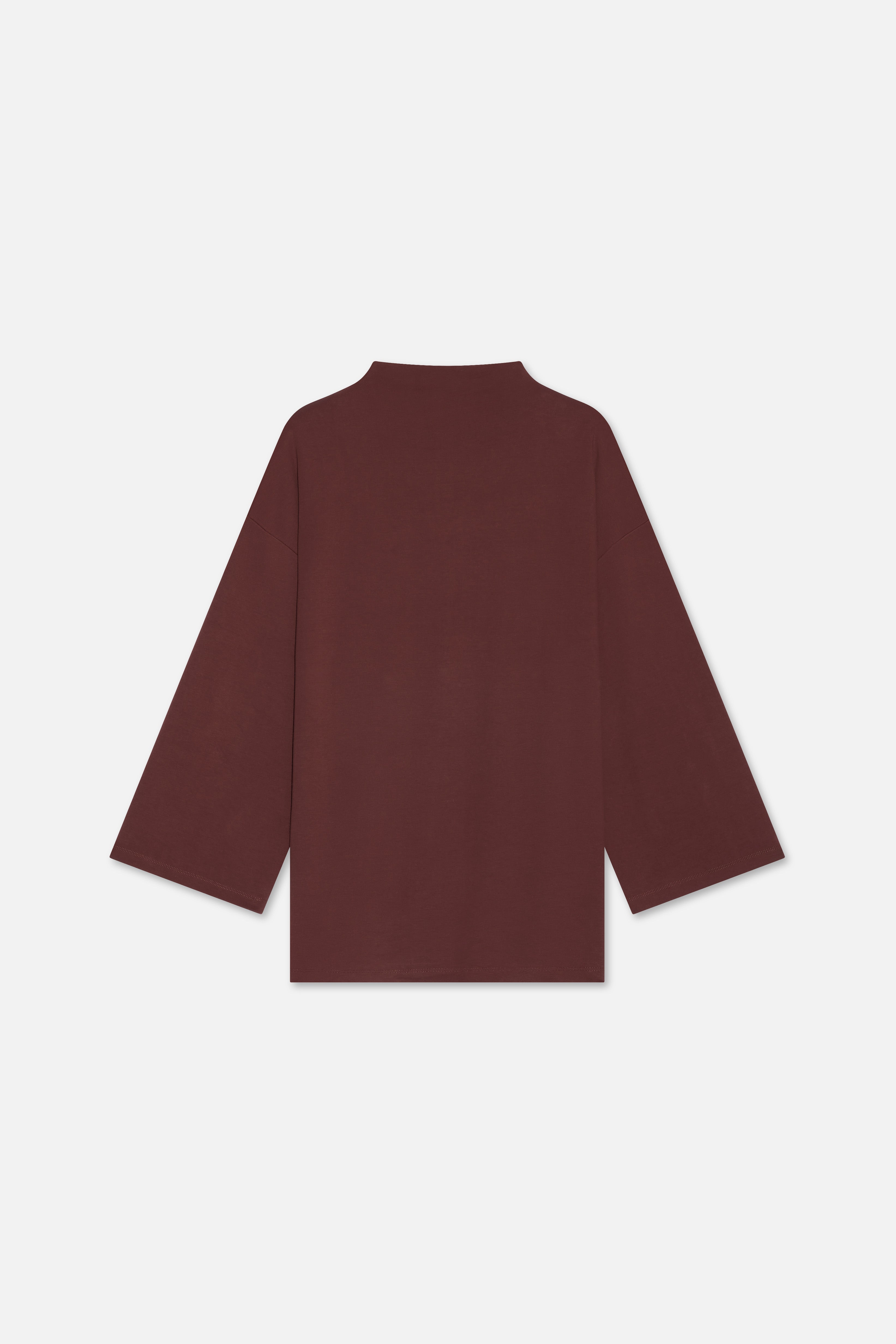 High Neck Tee | Dark Cherry