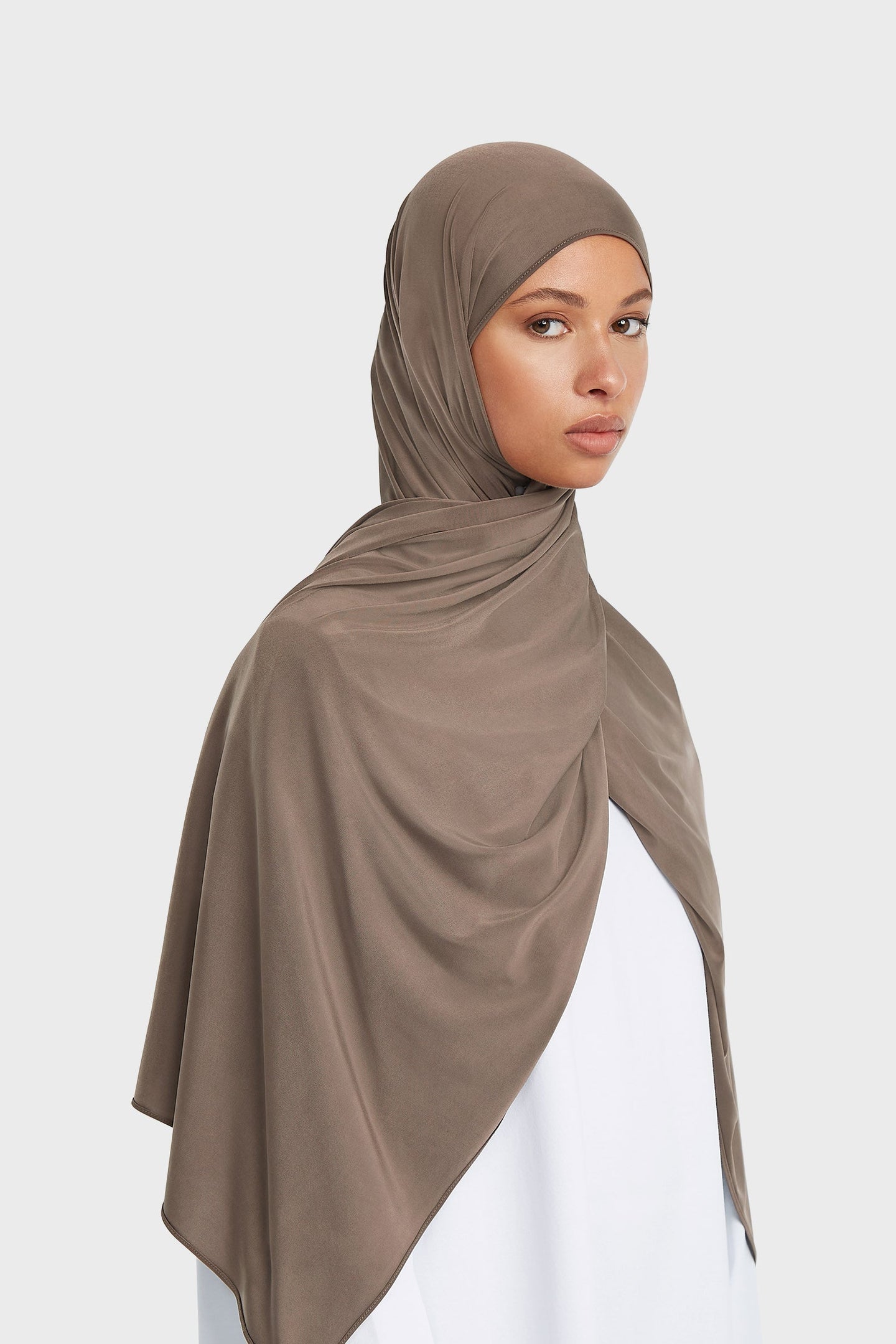 Liquid Jersey Scarf | Ash Brown