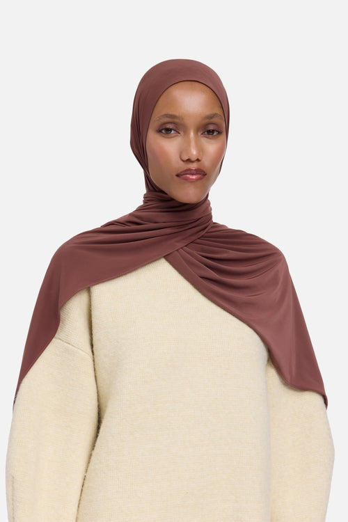 Liquid Jersey Scarf | Burnt Red