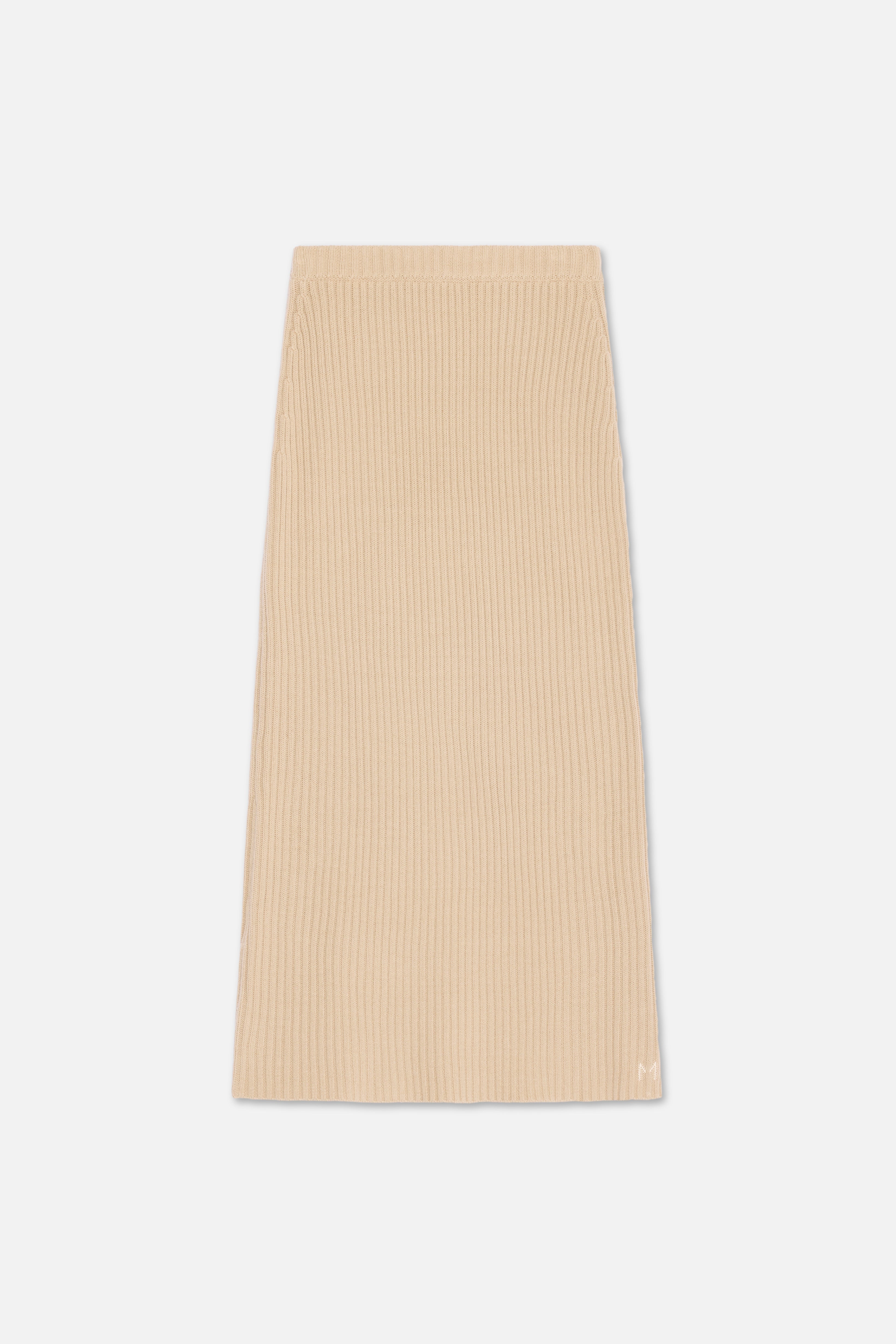 Ribbed Knit Skirt | Khaki