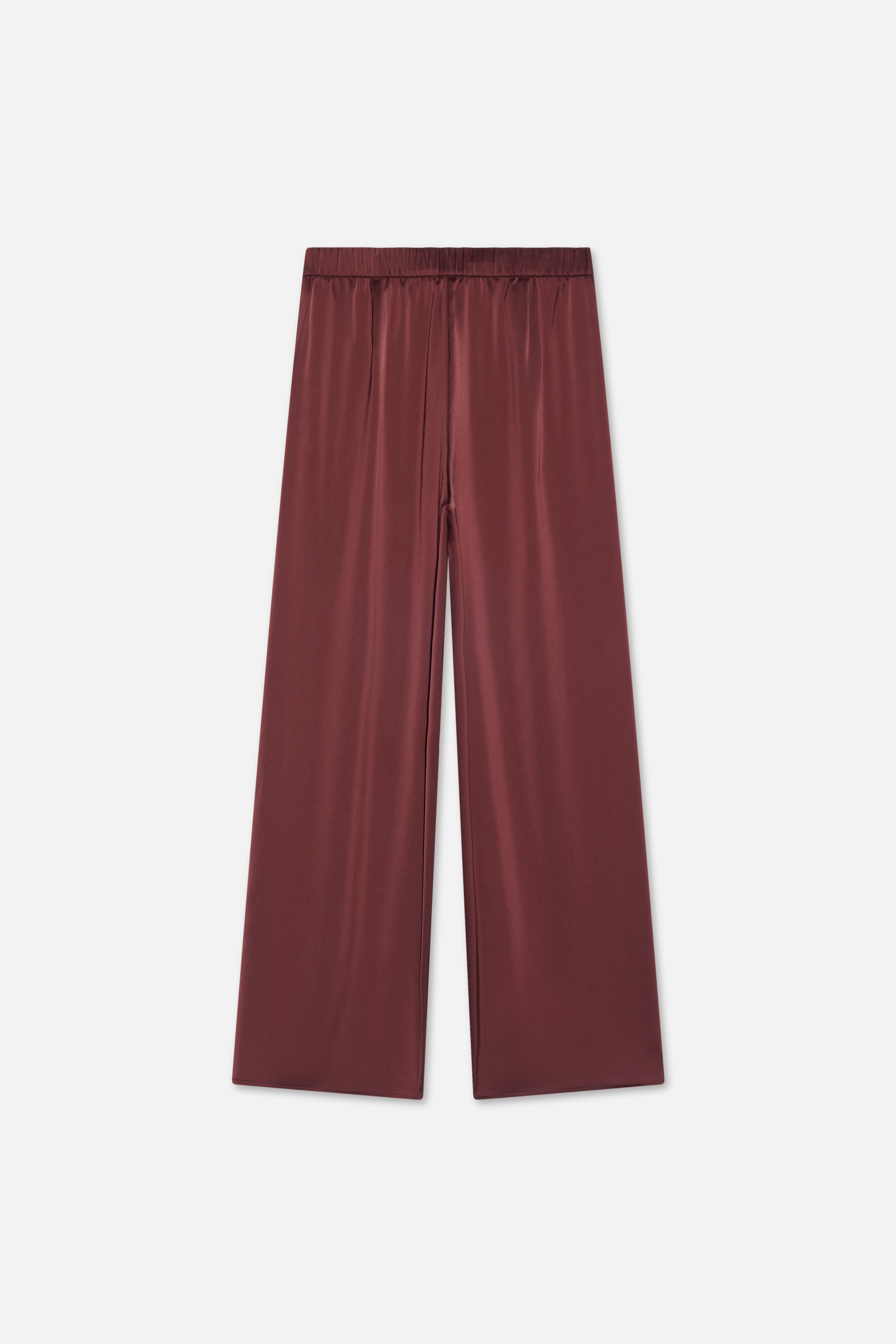 Satin Pleated Pants | Dark Cherry