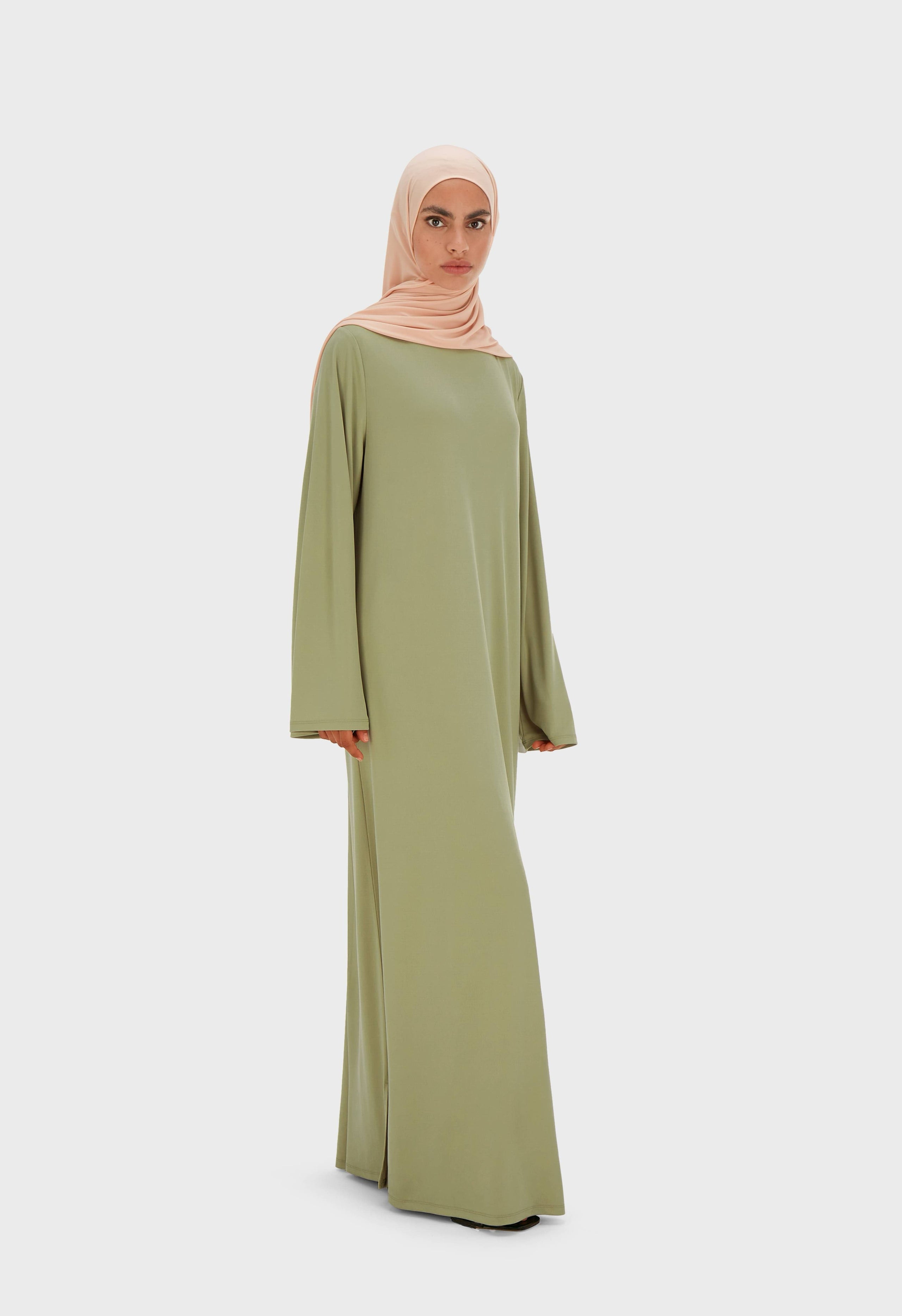 Essential Jersey Dress Regular | Moss Gray