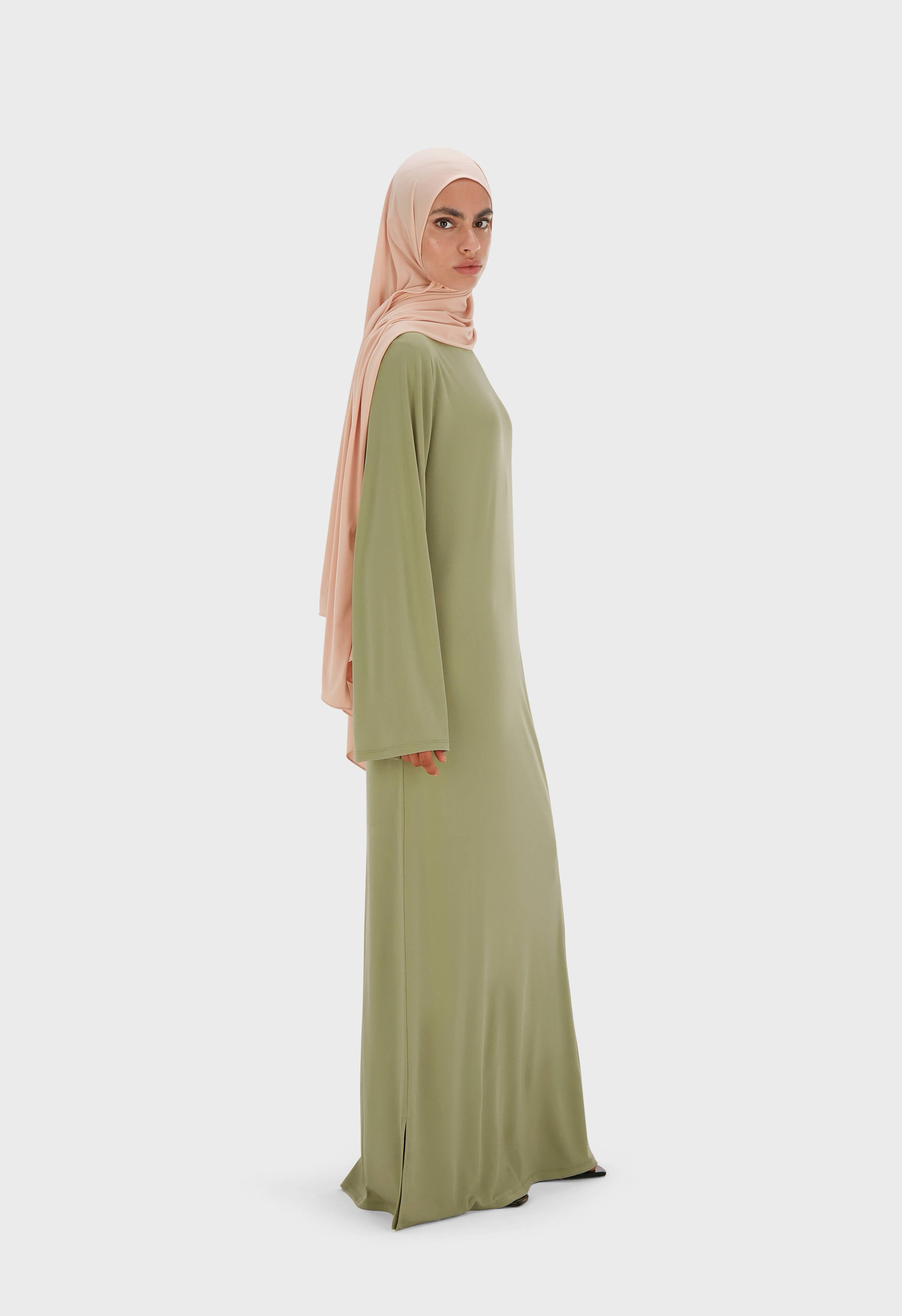 Essential Jersey Dress Short | Moss Gray