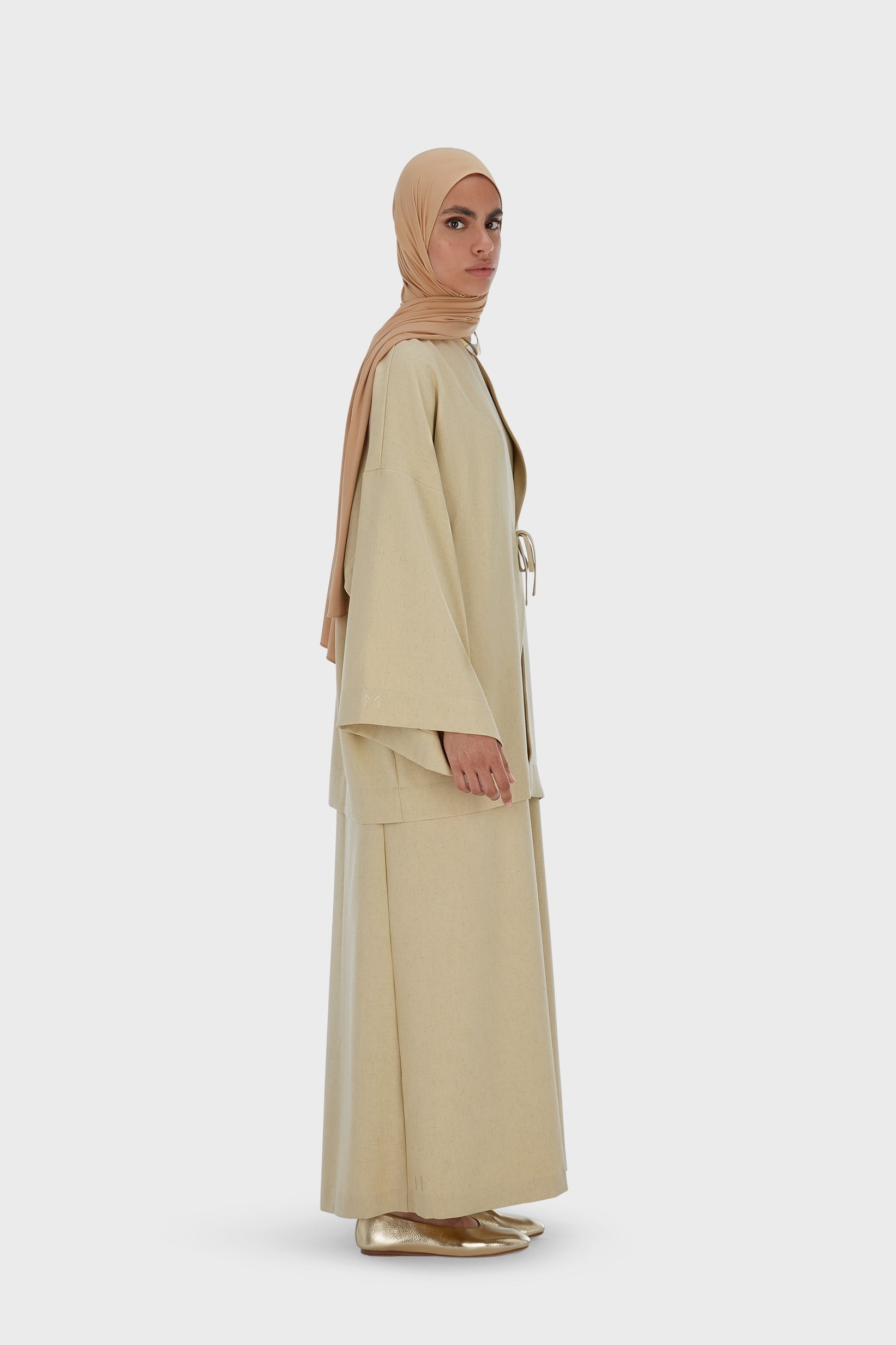 Front Tie Top | Warm Khaki