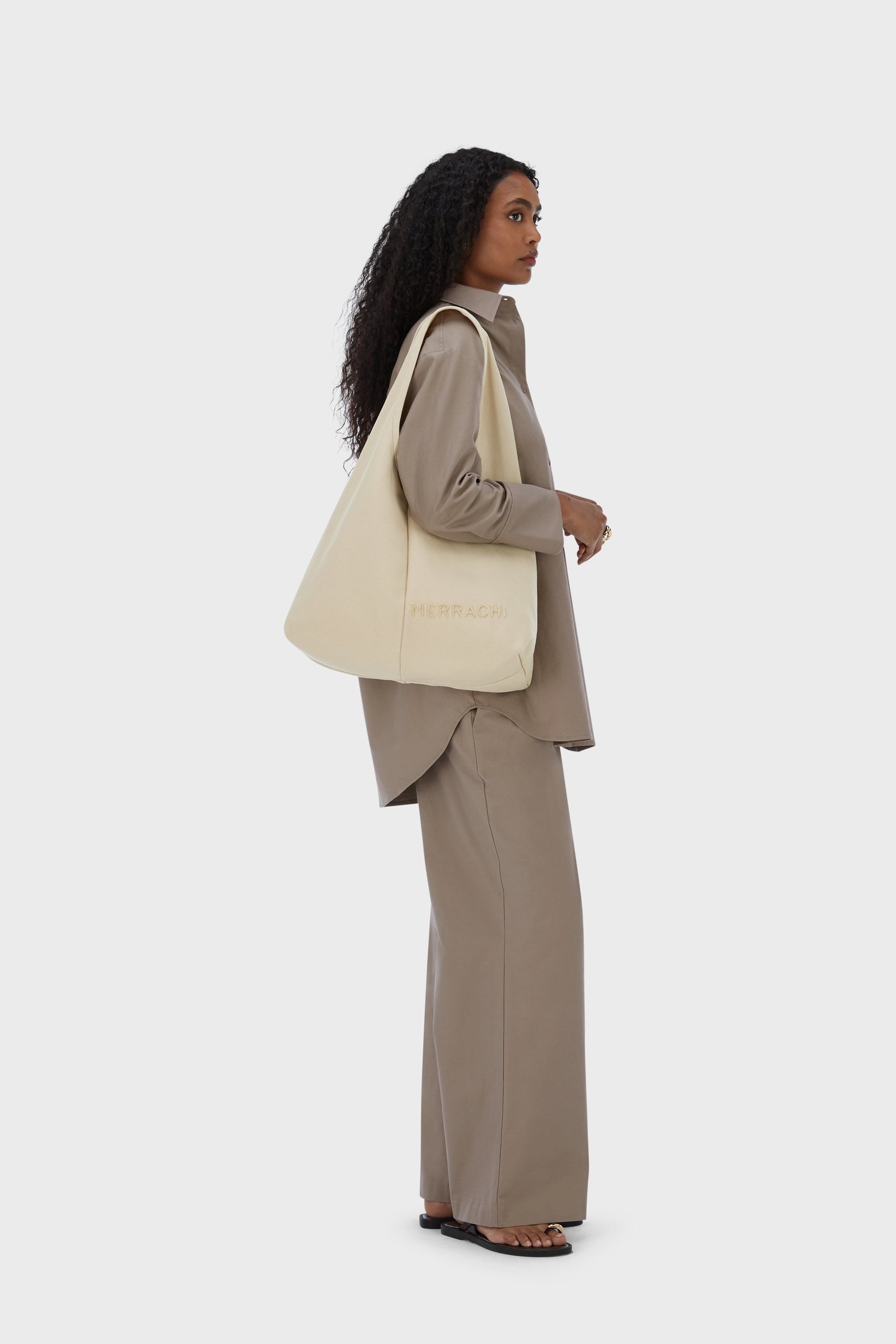 Oval Tote Bag | Soft Taupe