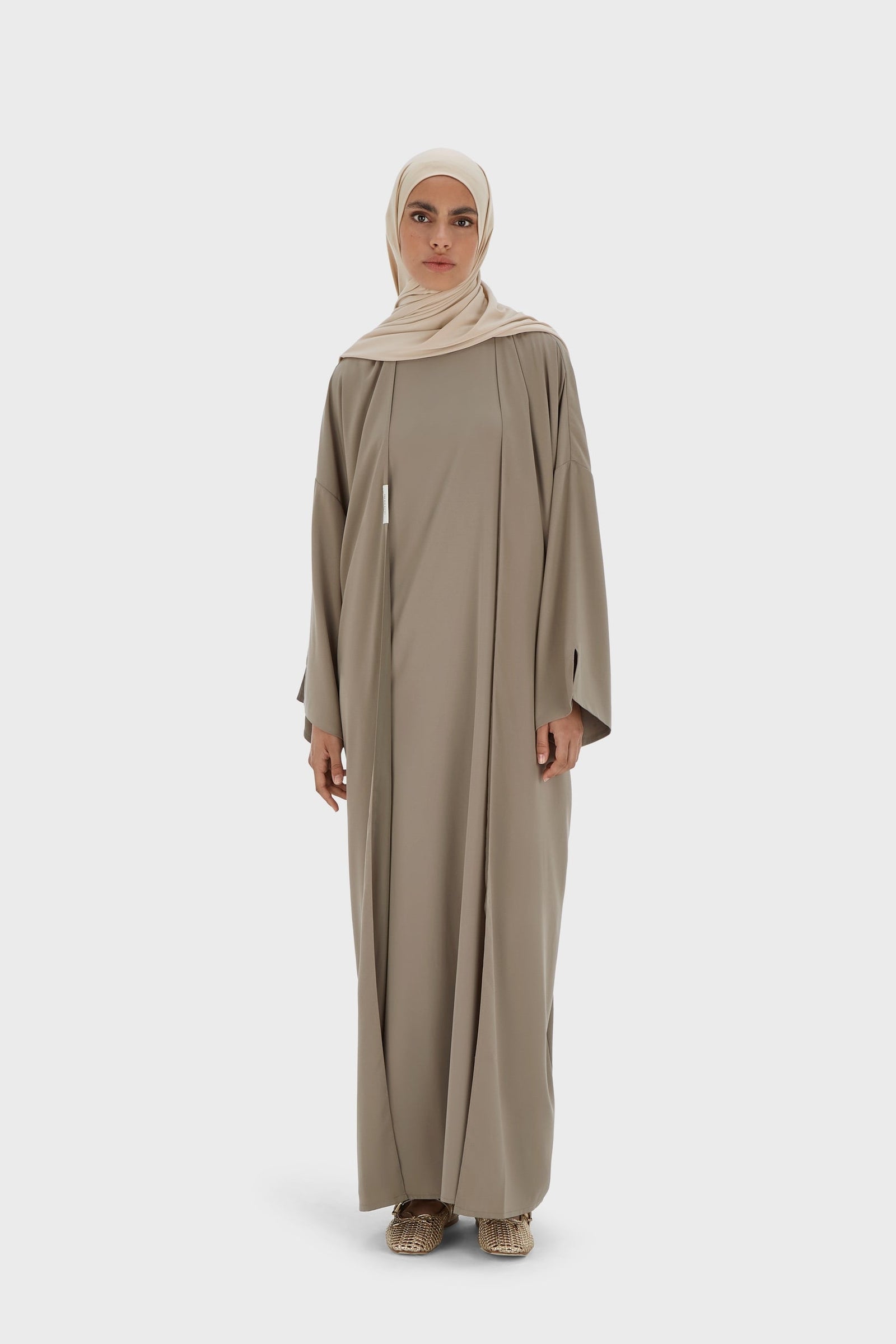 Sleeveless Woven Dress Short | Taupe
