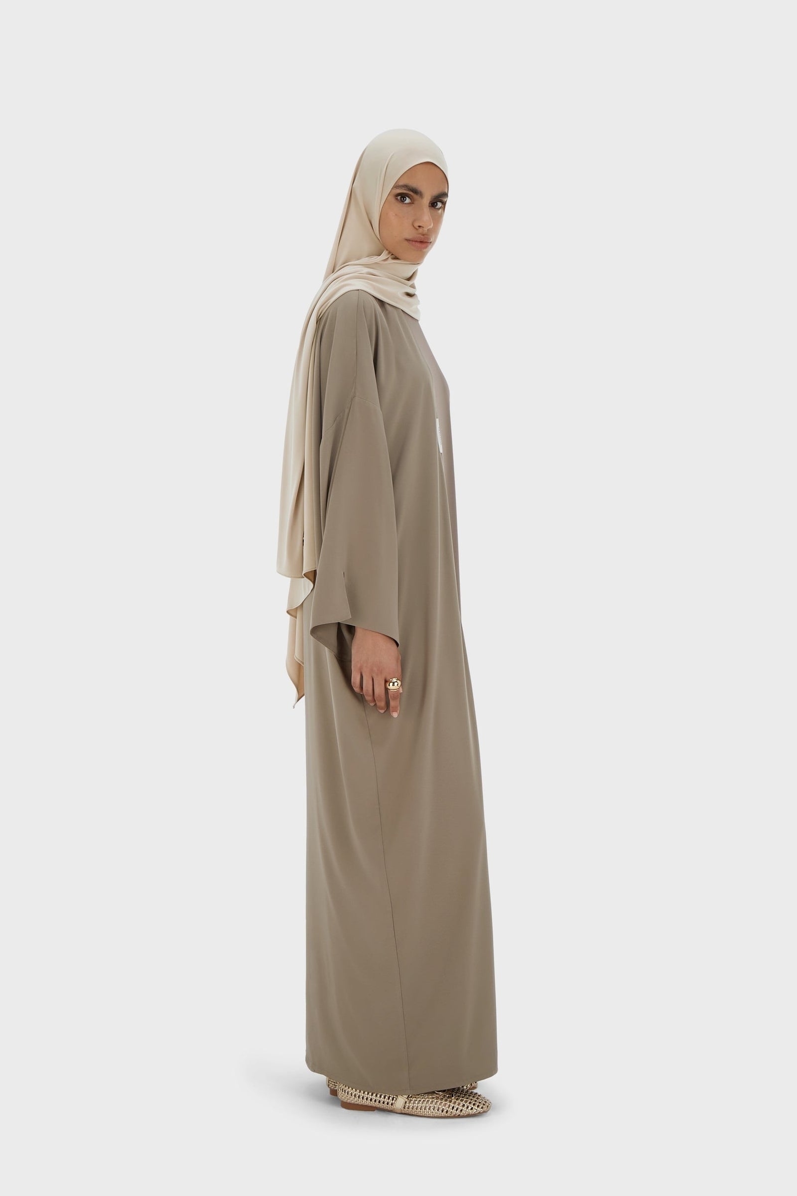 Sleeveless Woven Dress Short | Taupe