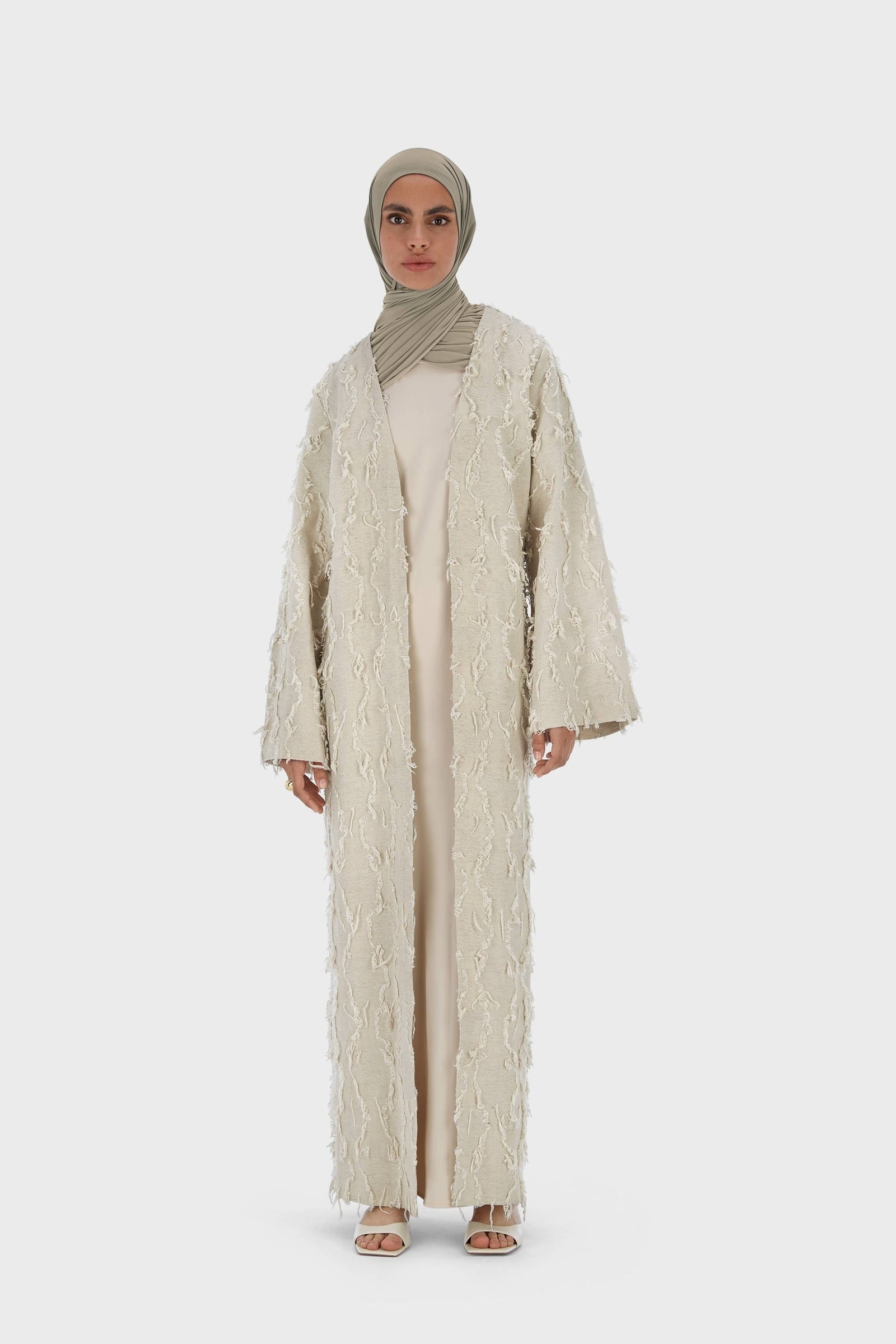 Summer Fil Coupé Abaya | Natural