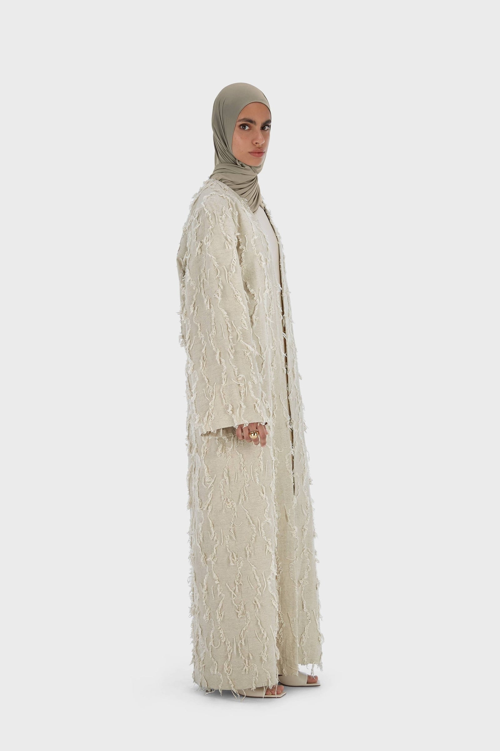 Summer Fil Coupé Abaya | Natural