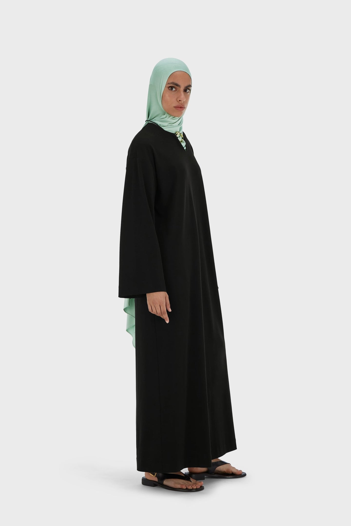 Summer Jersey Kaftan Dress | Black