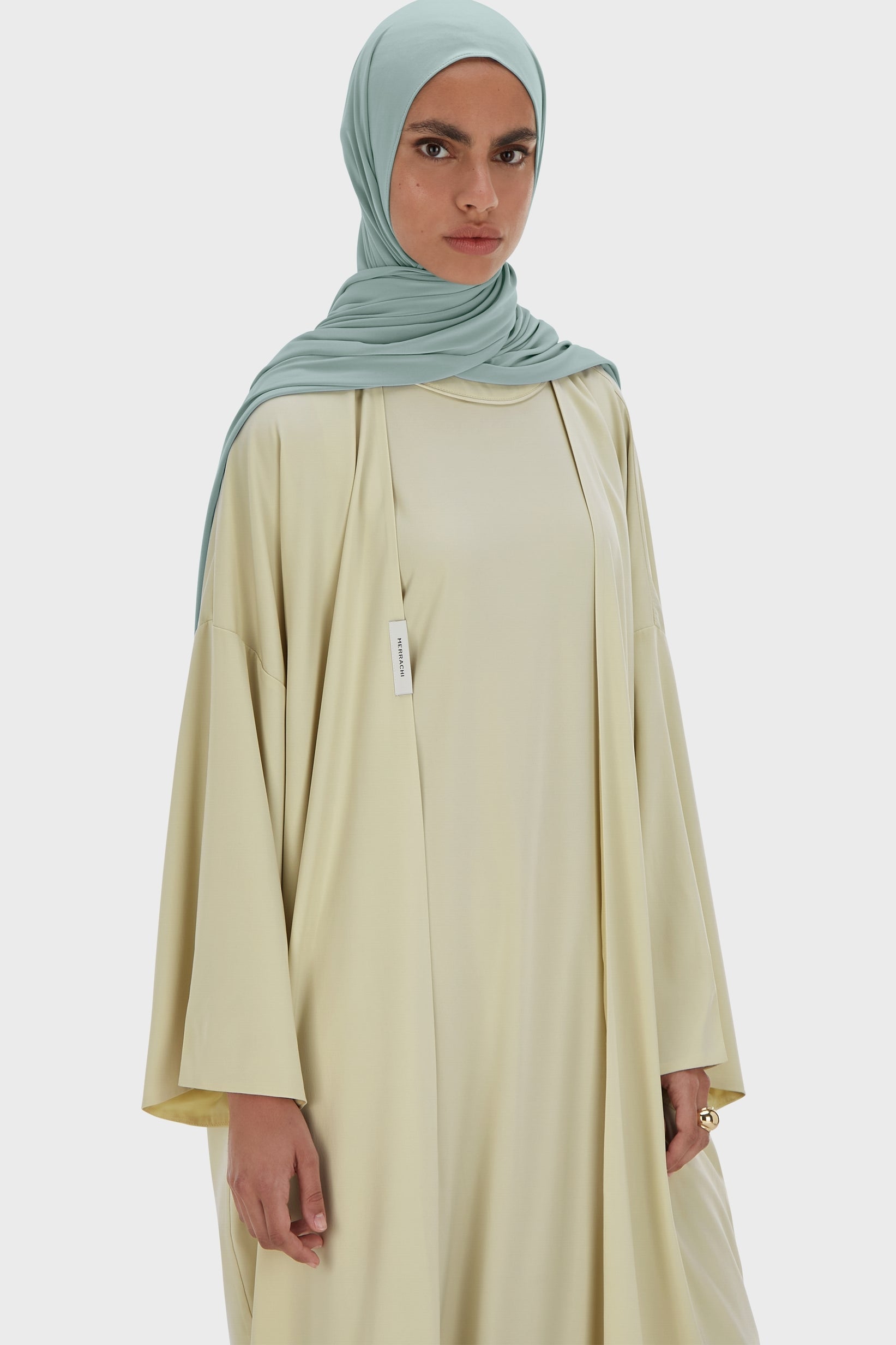 Woven Abaya Regular | Light Moss