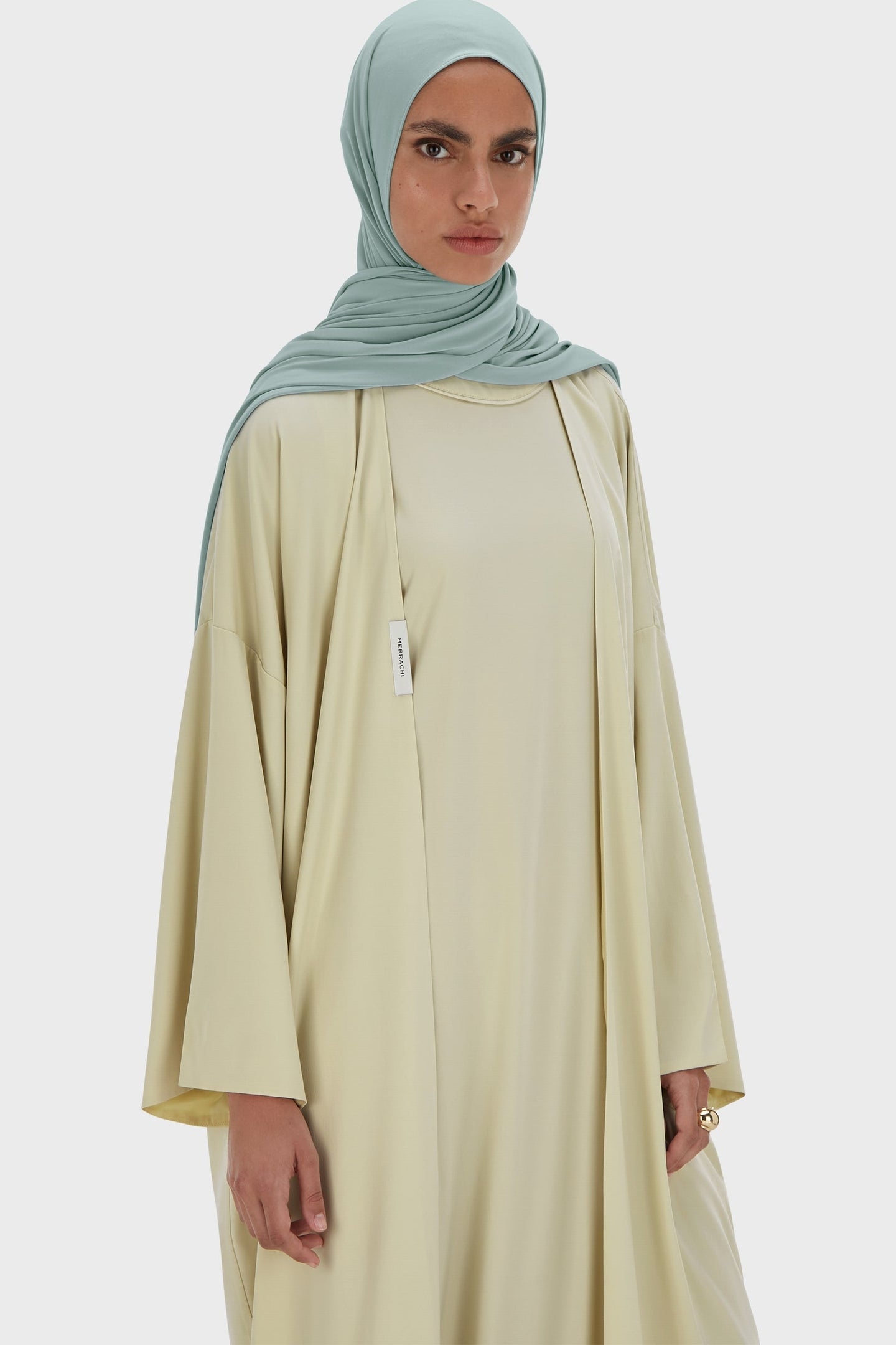 Woven Abaya Regular | Light Moss