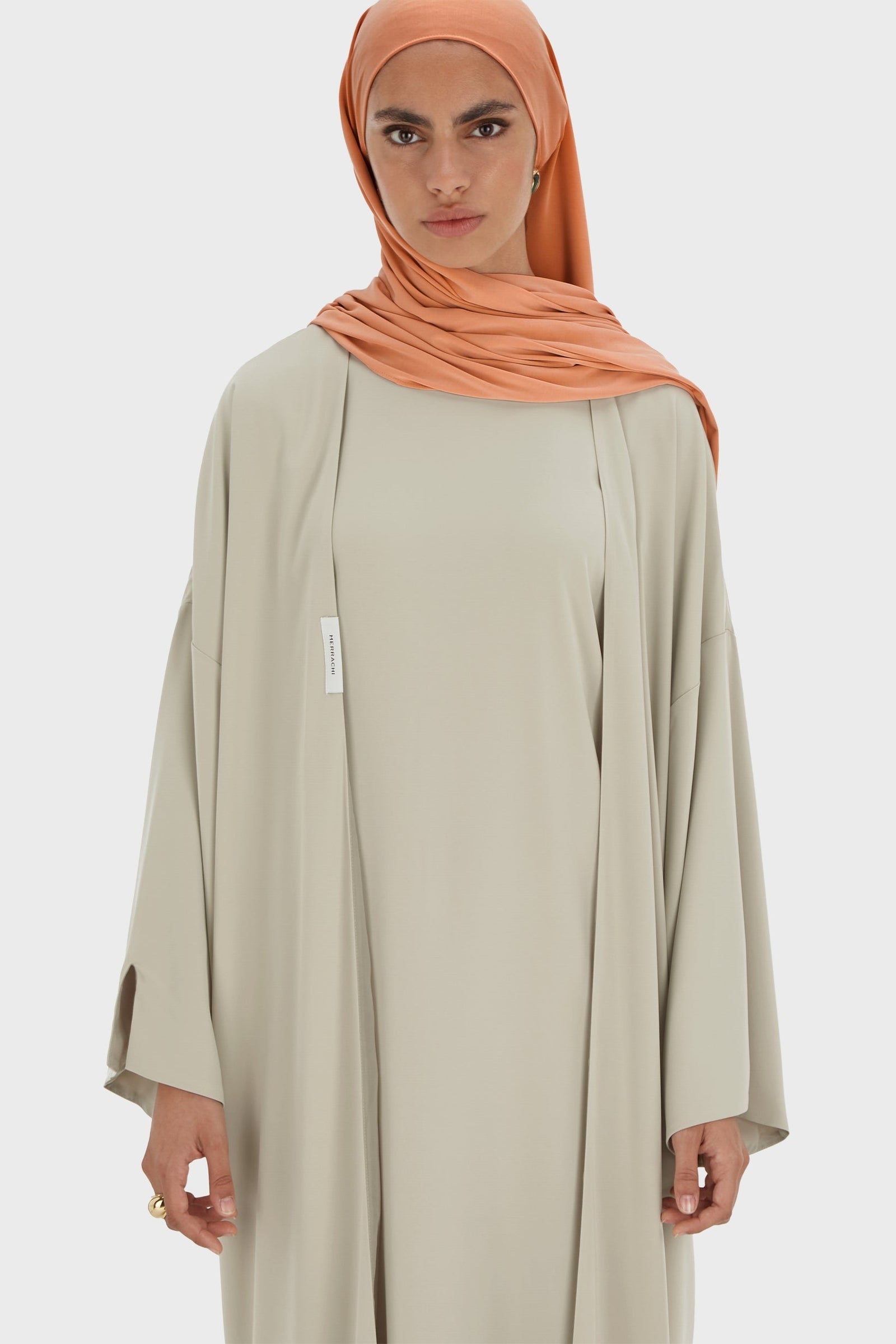 Woven Abaya Short | Moss Gray