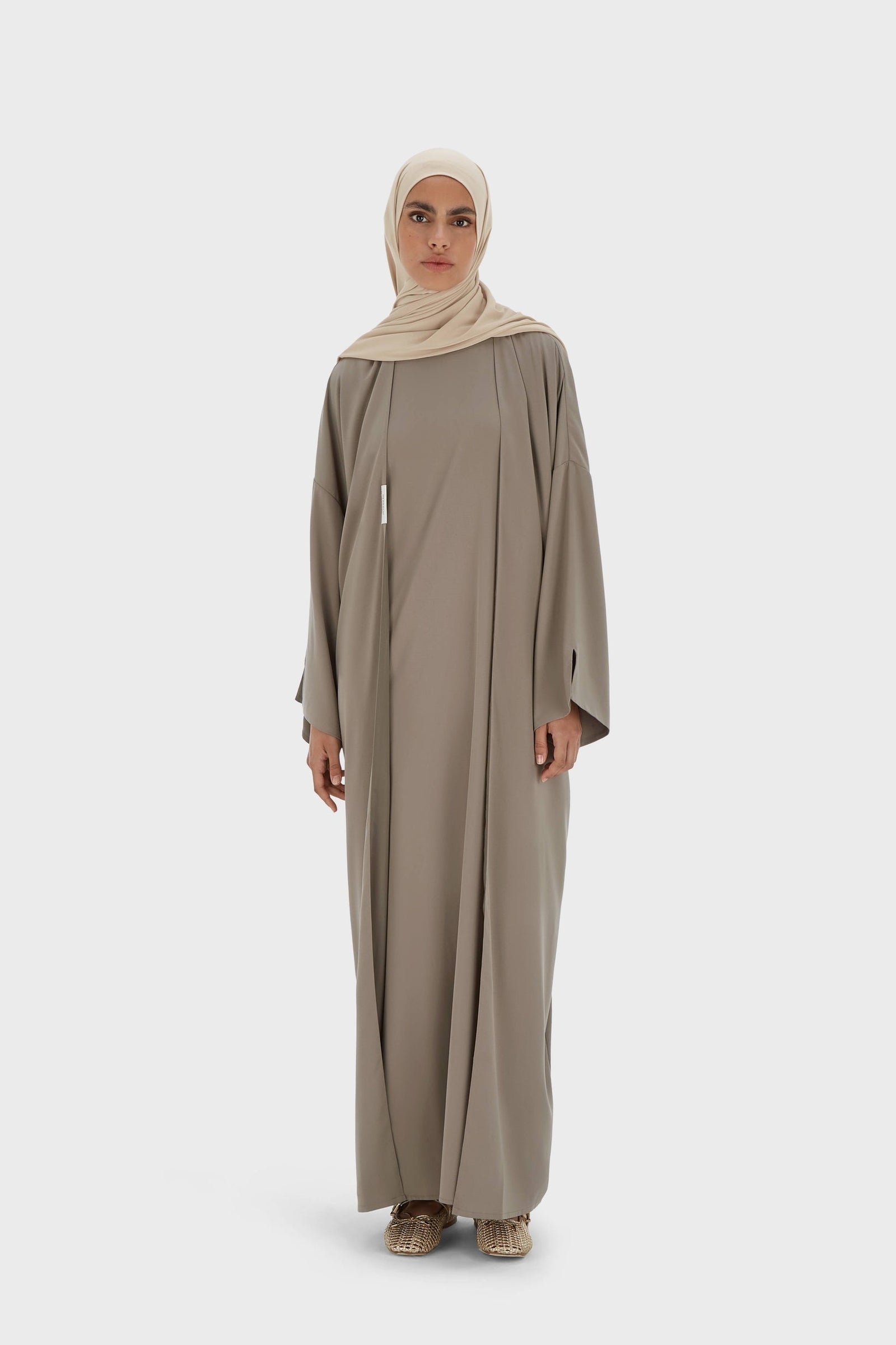Woven Abaya Short | Taupe