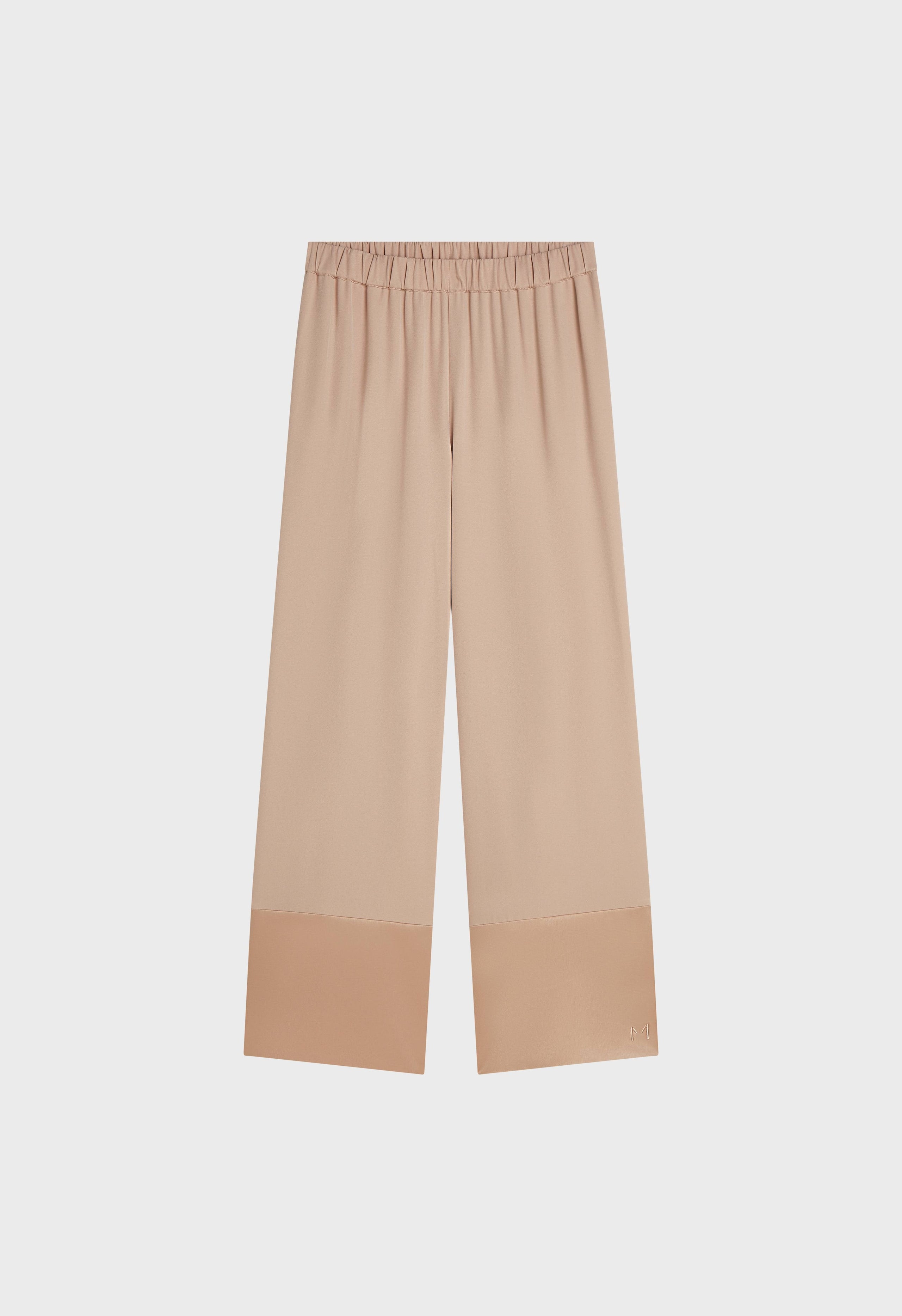 Satin Trim Trouser | Dark Rose
