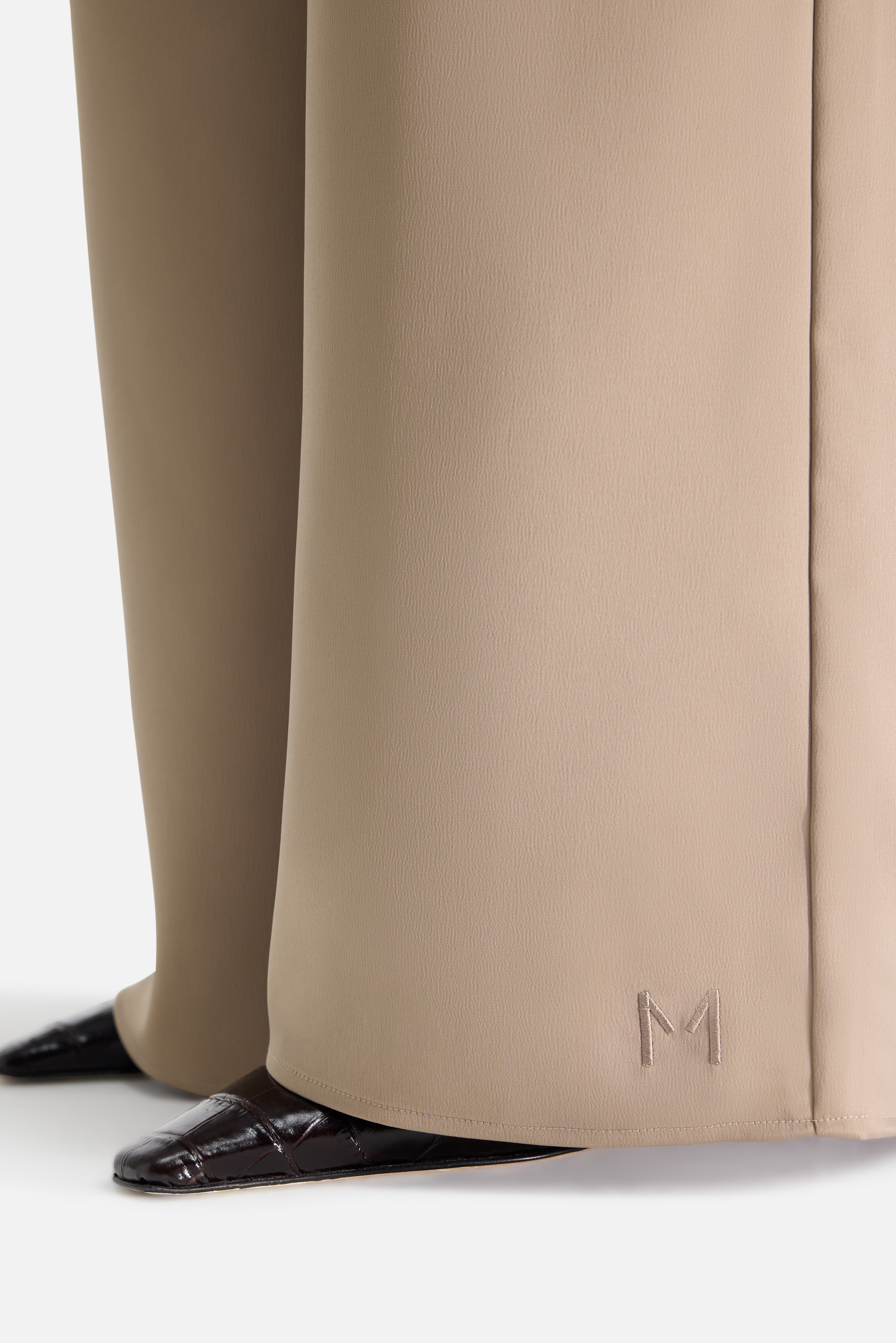 Satin Pleated Pants | Khaki