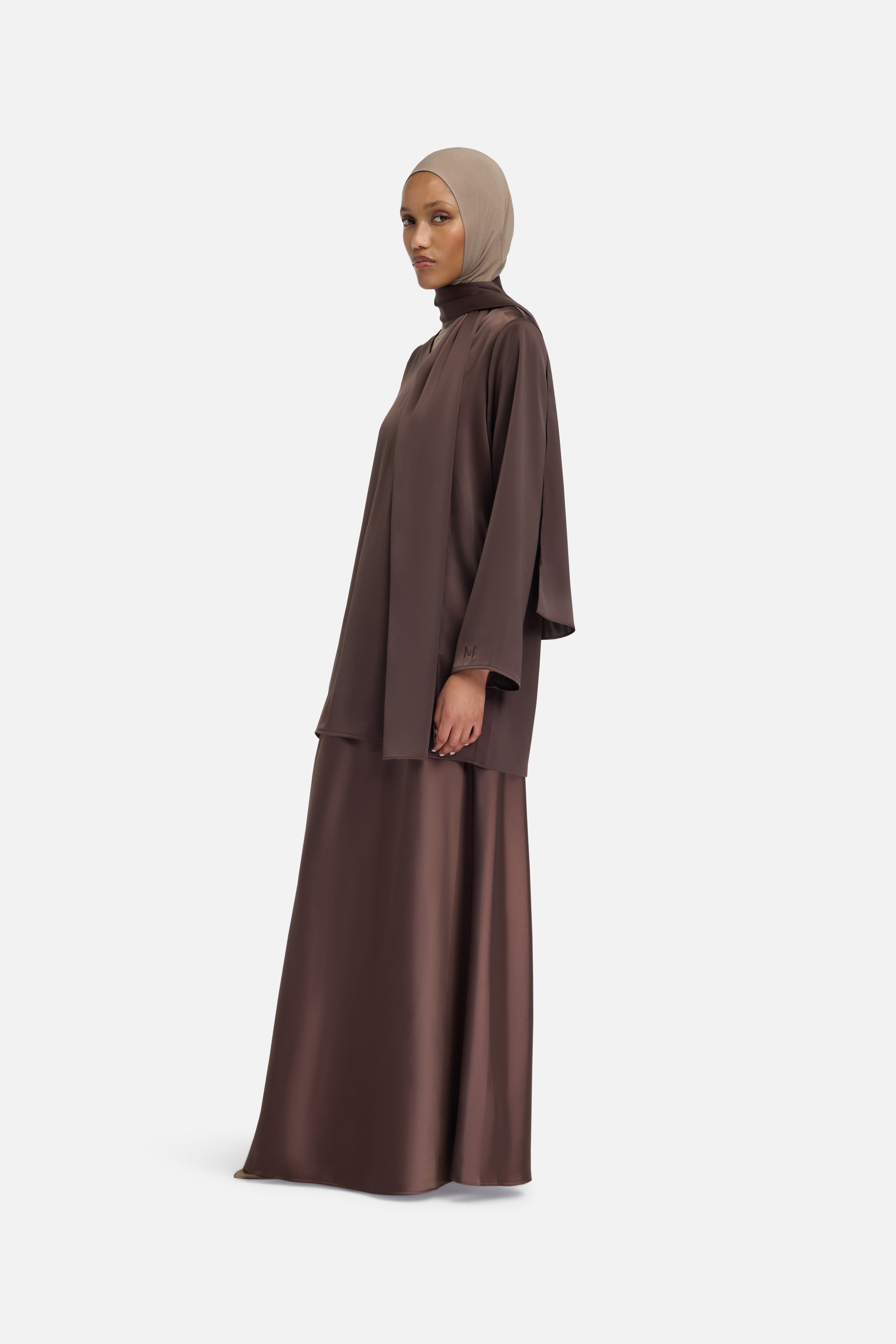 Satin Skirt | Dark Brown